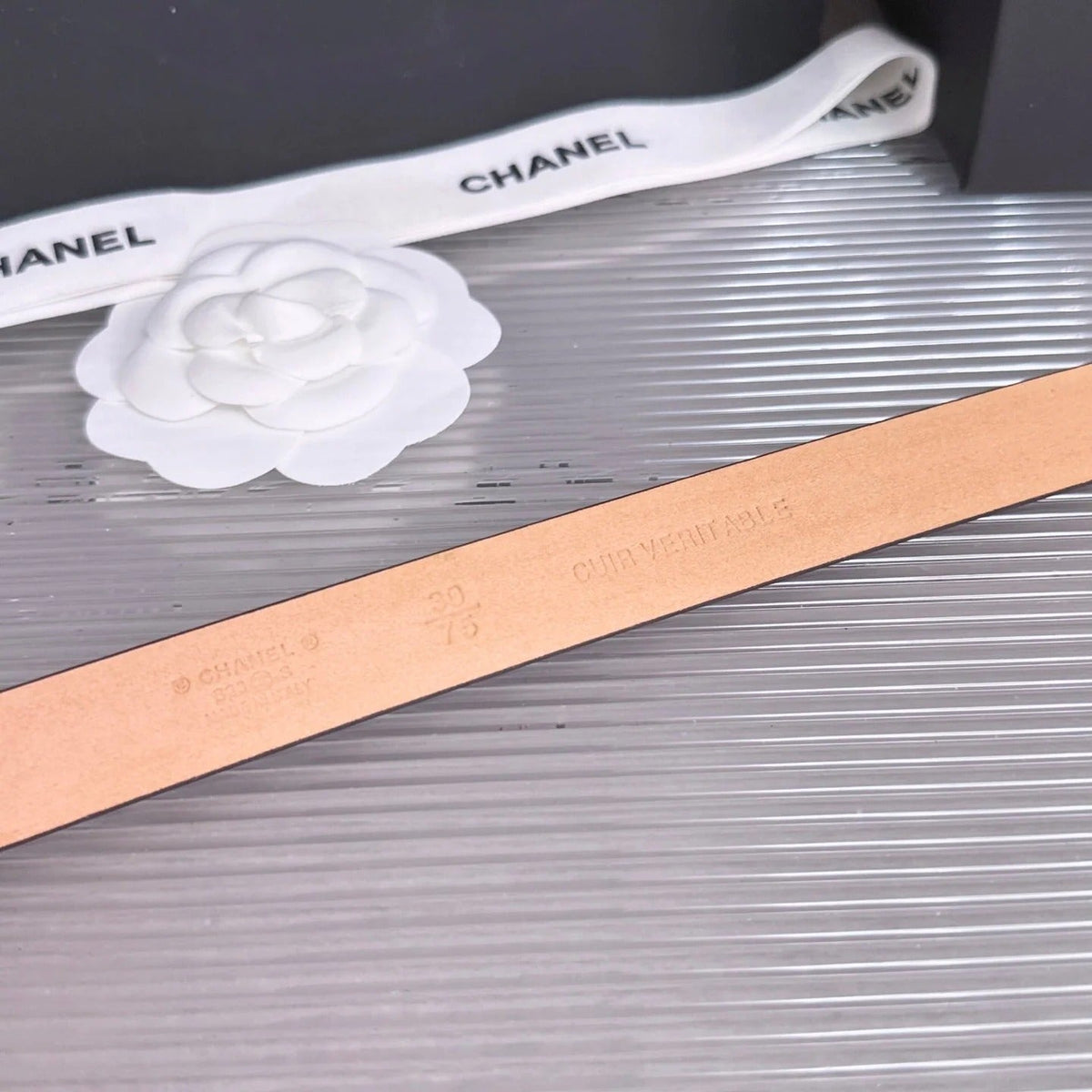 Chanel 2026 CC Logo Slim Belt 20mm Leather 212320