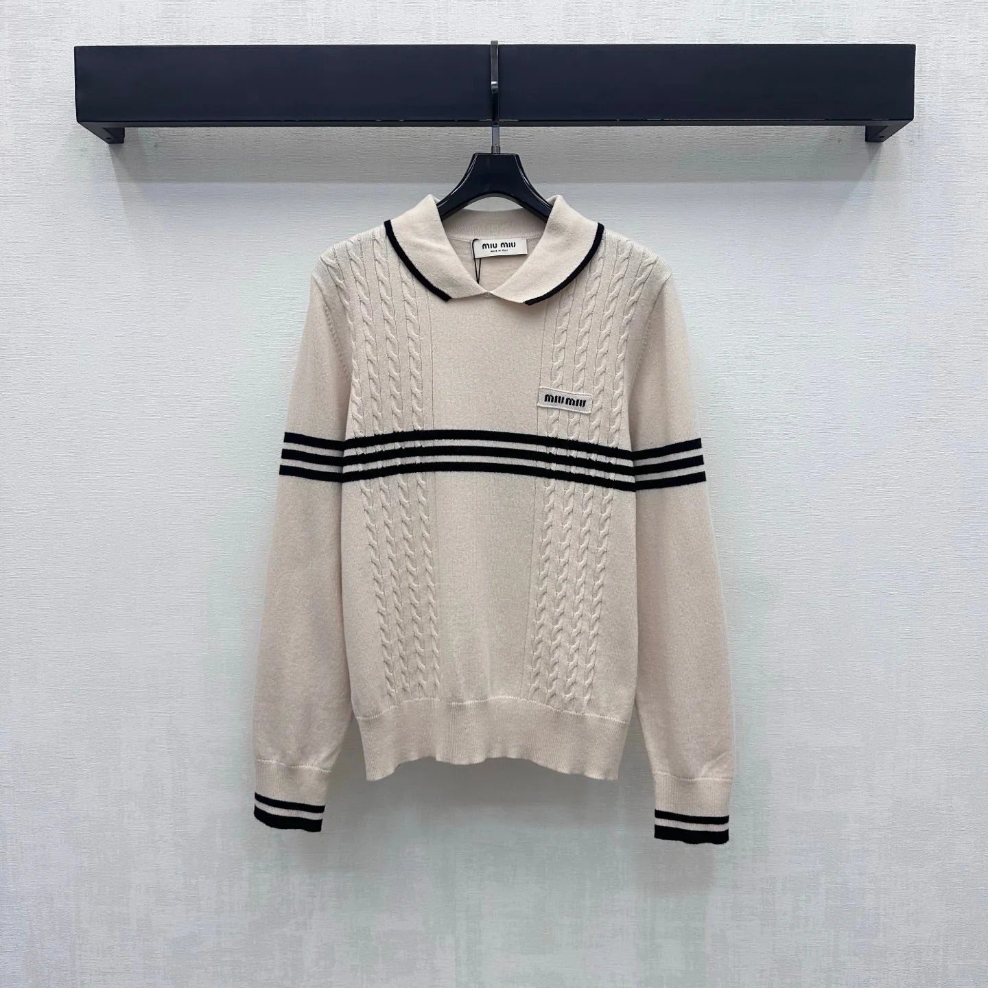 Miumiu 2026 Striped Long-Sleeve Knitwear Wool 418694