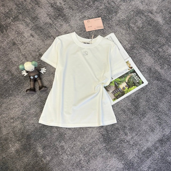 Miumiu 2026 T-shirt Mercerized Cotton 374818