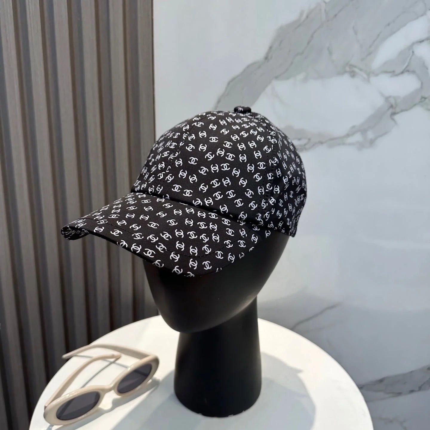 Chanel Baseball Cap With CC Logo Pattern Cotton 237376