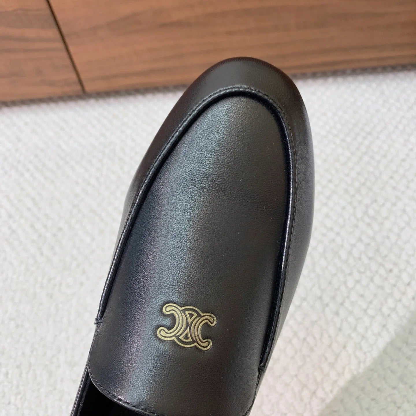 Celine 2026 Aura Loafers Black Cowhide 995216