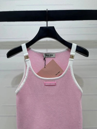 Miumiu 2026 Block U-Neck Knitted Vest Wool 375011