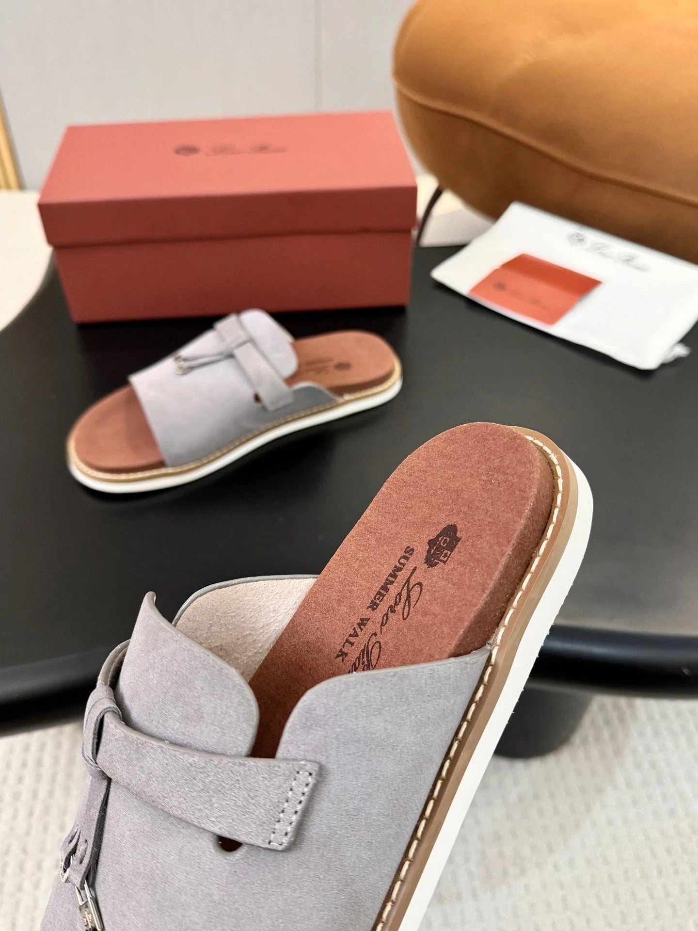 Loro Piana 2026 Summer Walk Slide Sandal Suede Cowhide 903949