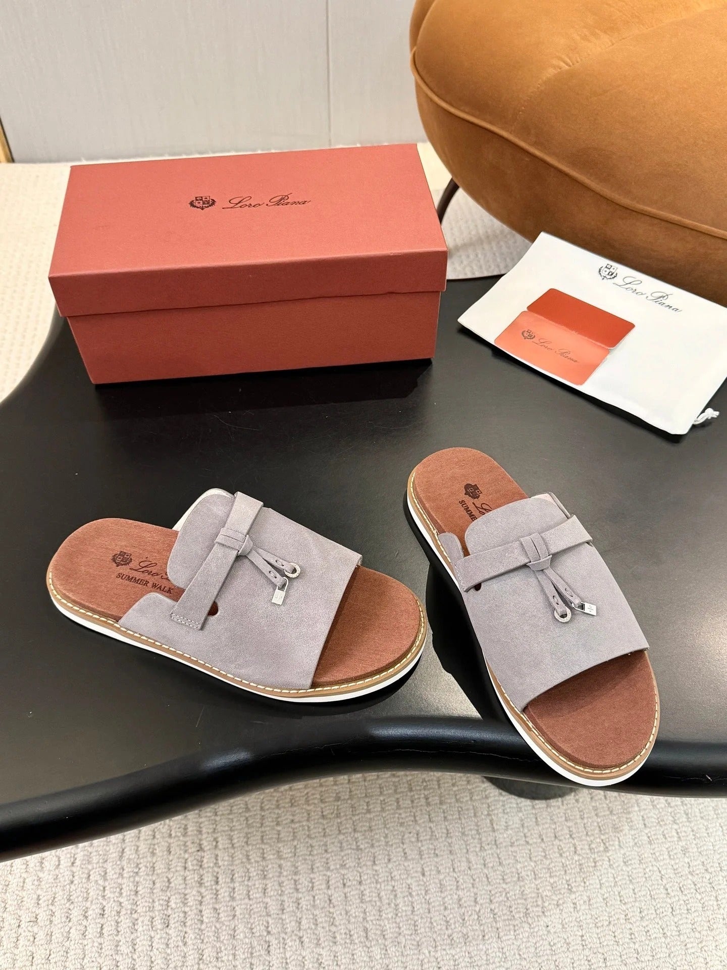 Loro Piana 2026 Summer Walk Slide Sandal Suede Cowhide 903949