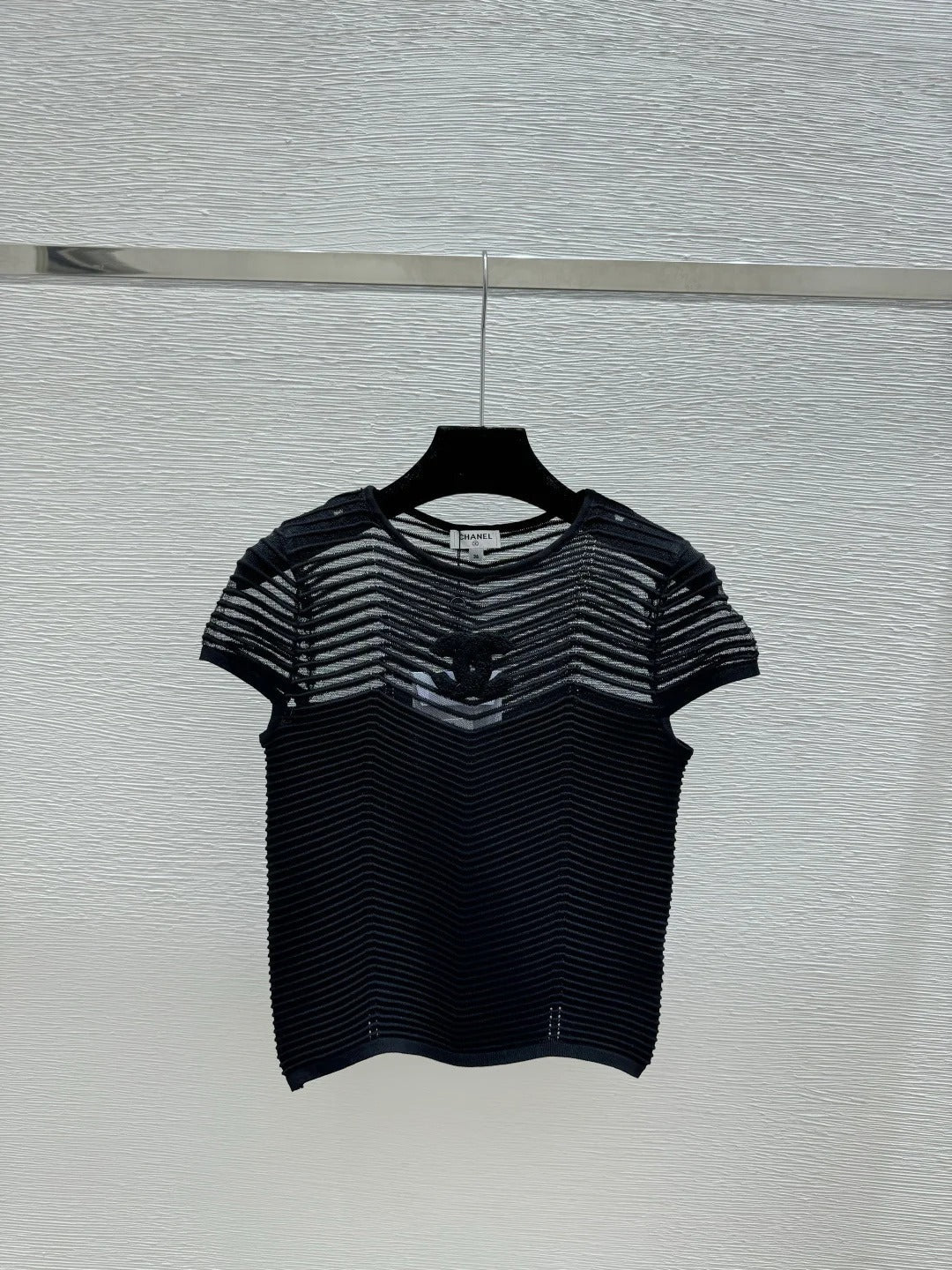 Chanel 2026 Hollow-Out Crew Neck Knitted Short-Sleeve Viscose Polyester 170694