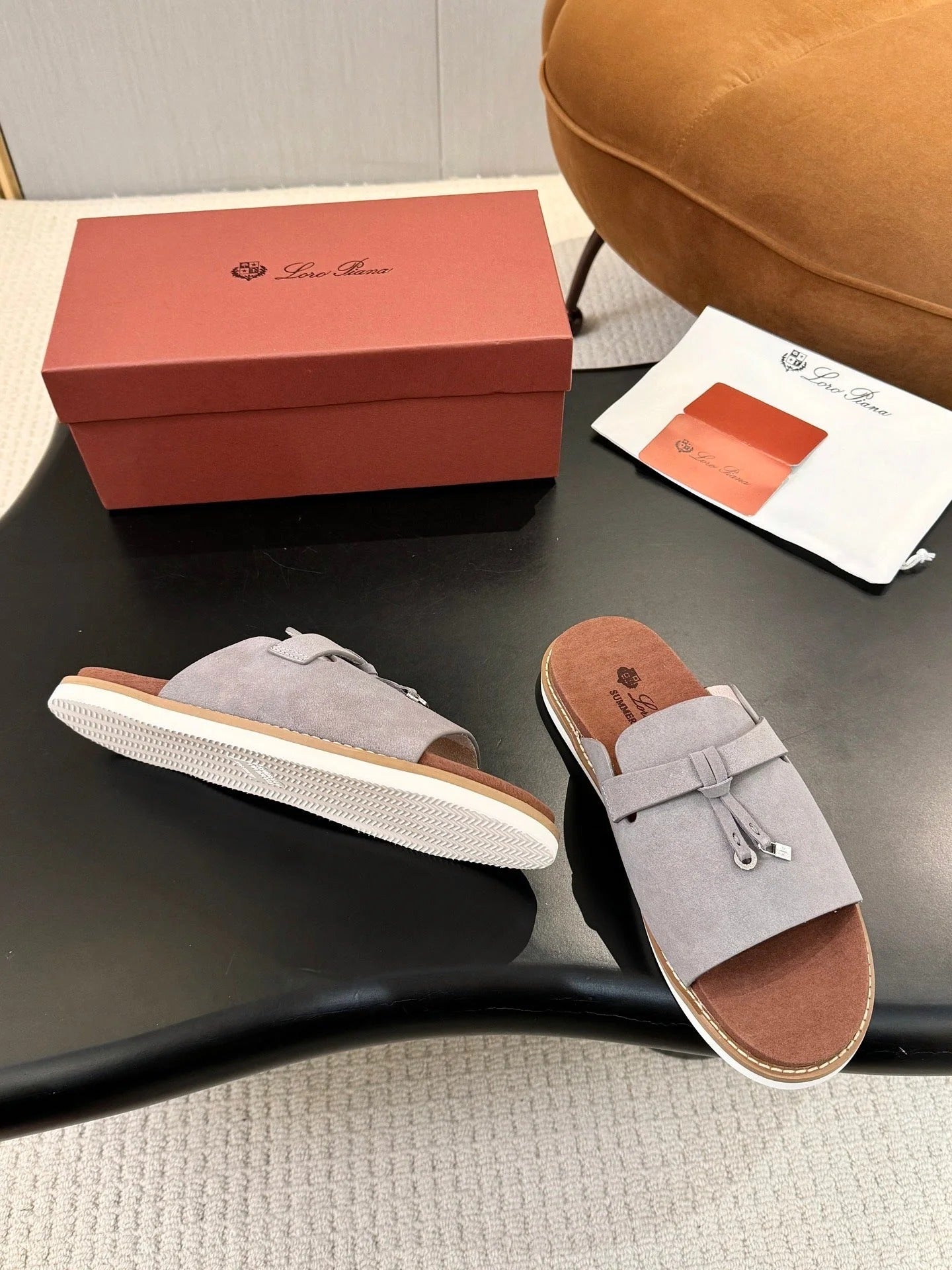 Loro Piana 2026 Summer Walk Slide Sandal Suede Cowhide 903949