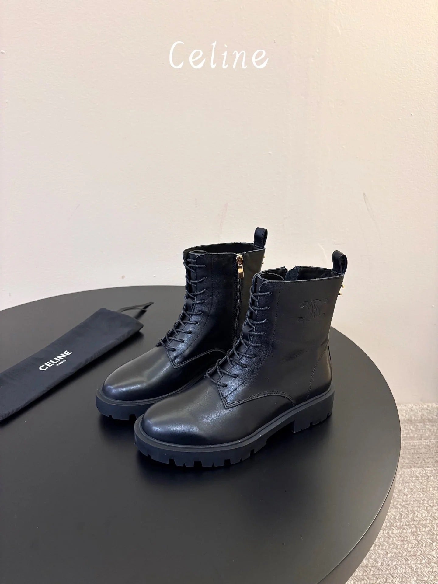 Celine 2026 Arc De Triomphe Platform Boots Suede Leather 104888