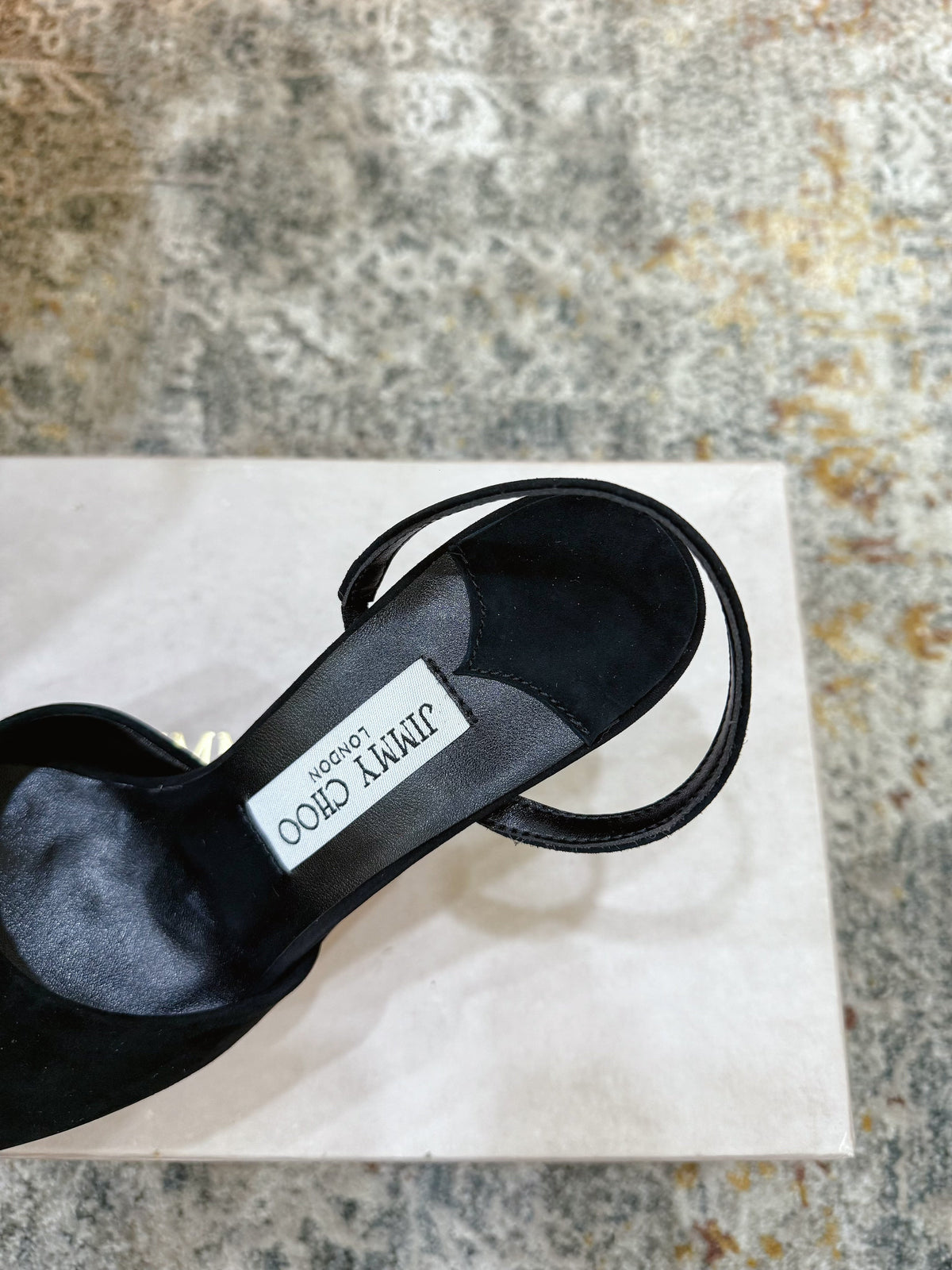 JC 26s Emani 100 Sandals 10cm Black Clover Suede 996788