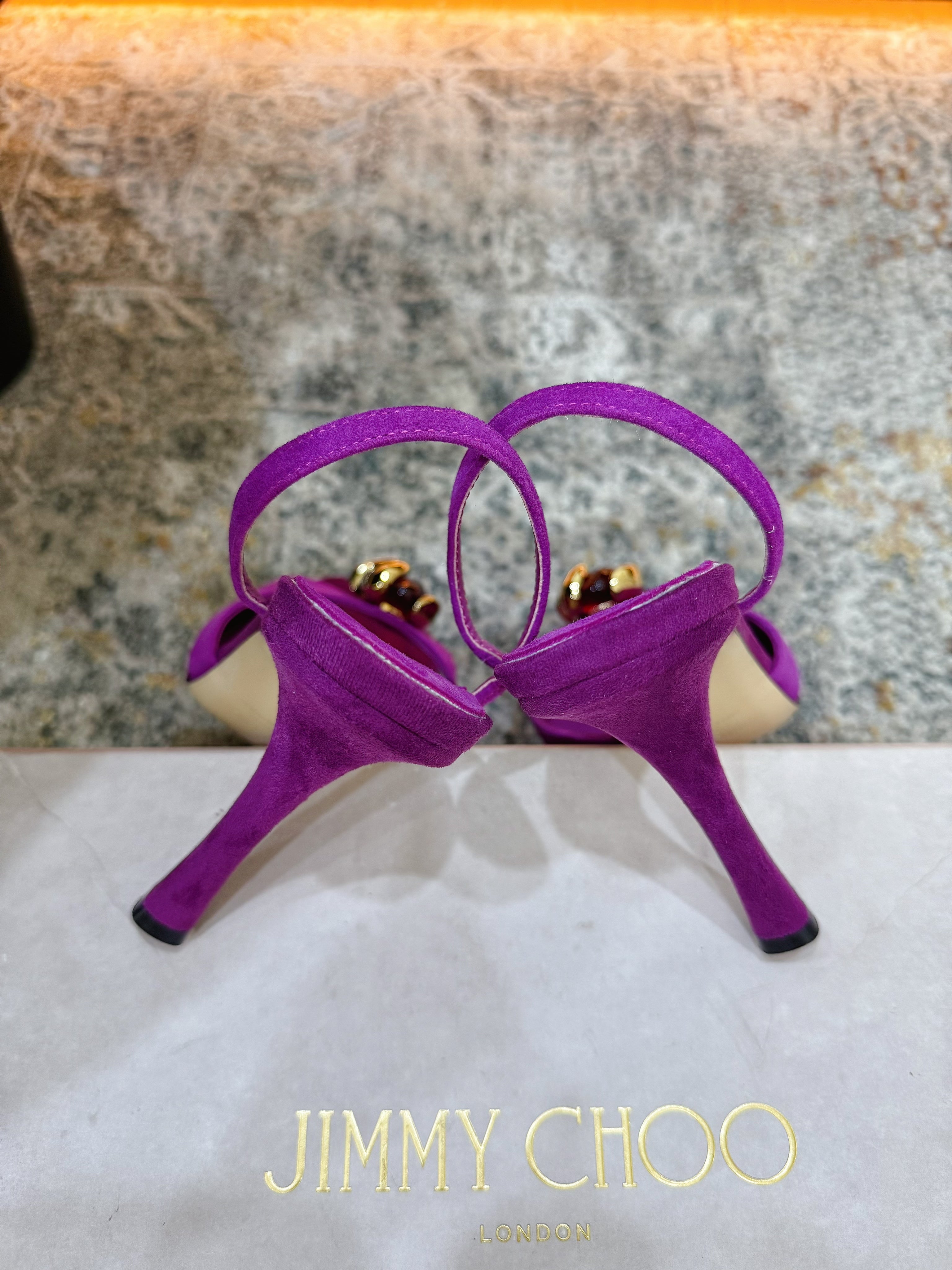 JC 26s Emani 100 Sandals 10cm Violet Orchid Suede