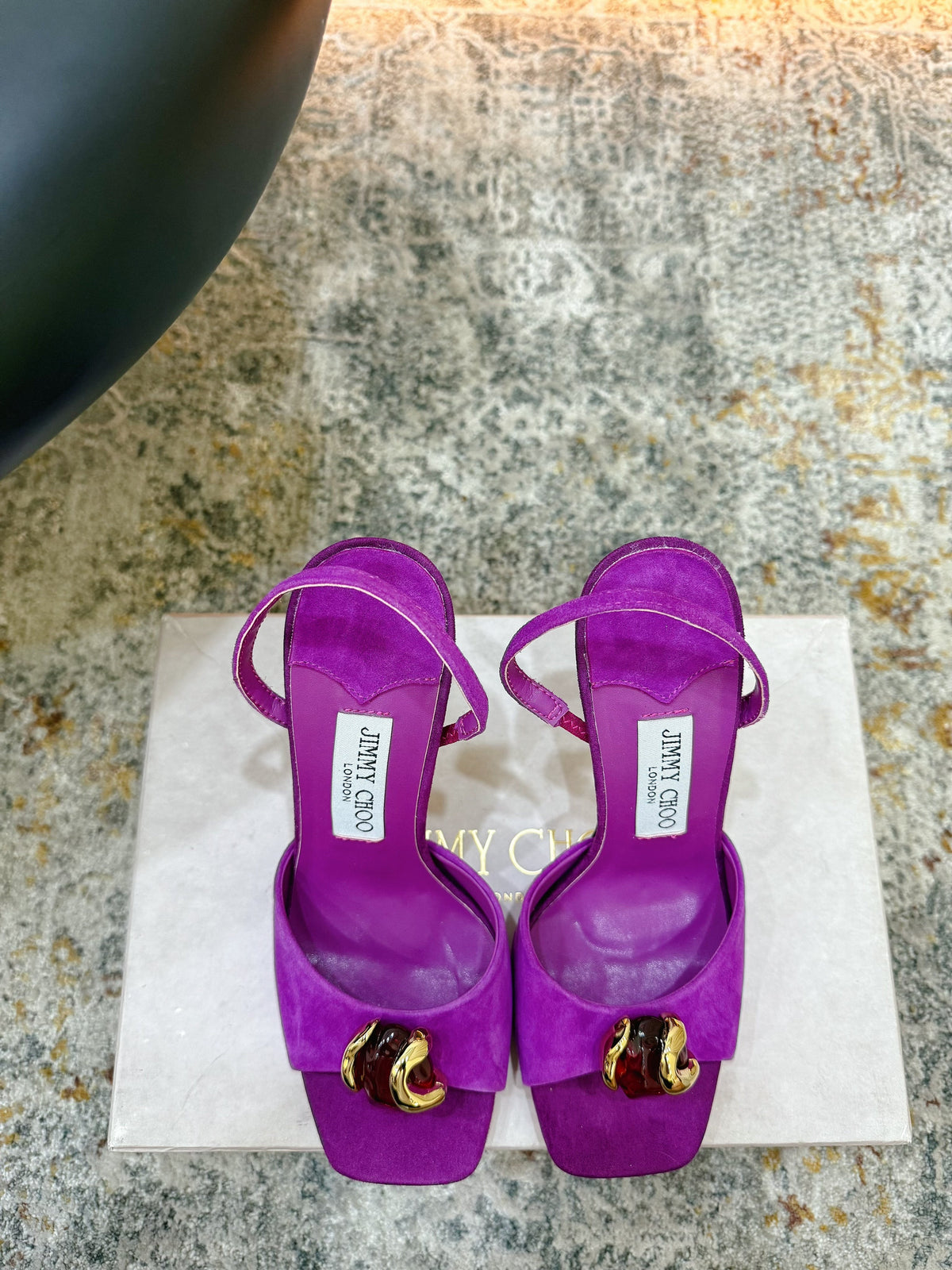 JC 26s Emani 100 Sandals 10cm Violet Orchid Suede