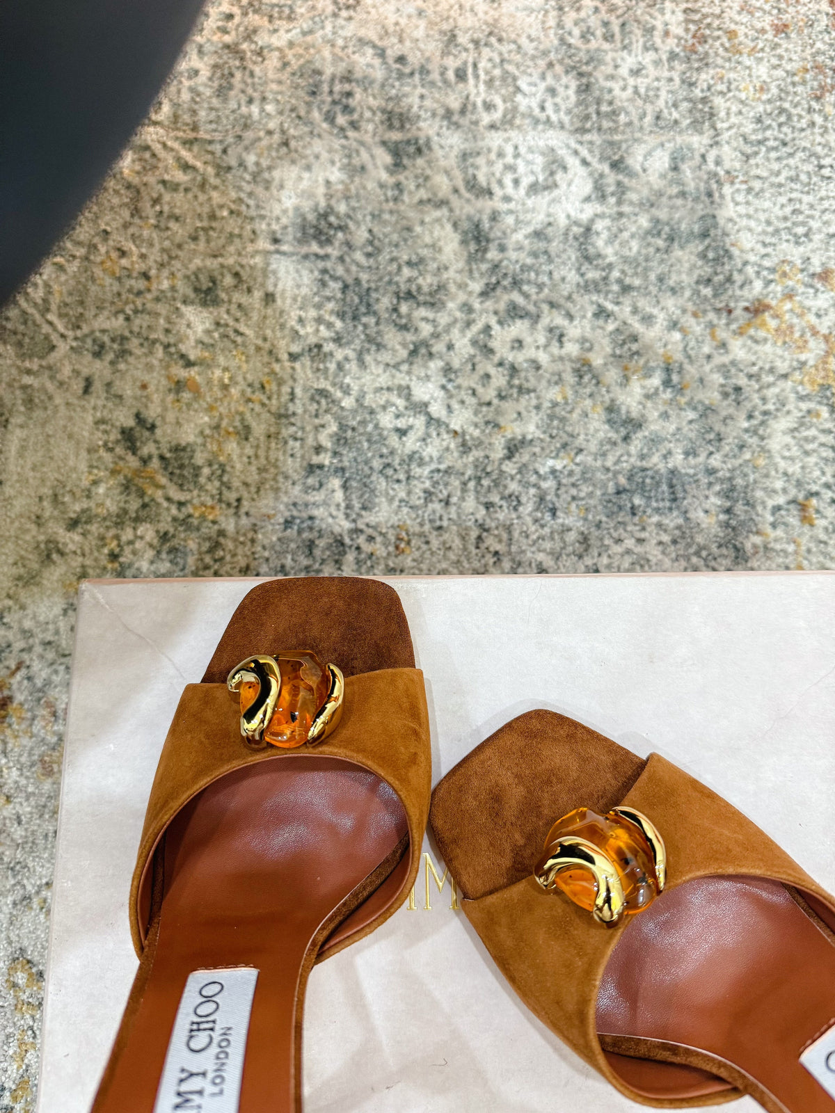 JC 26s Emani 100 Sandals 10cm Tan Suede 996790