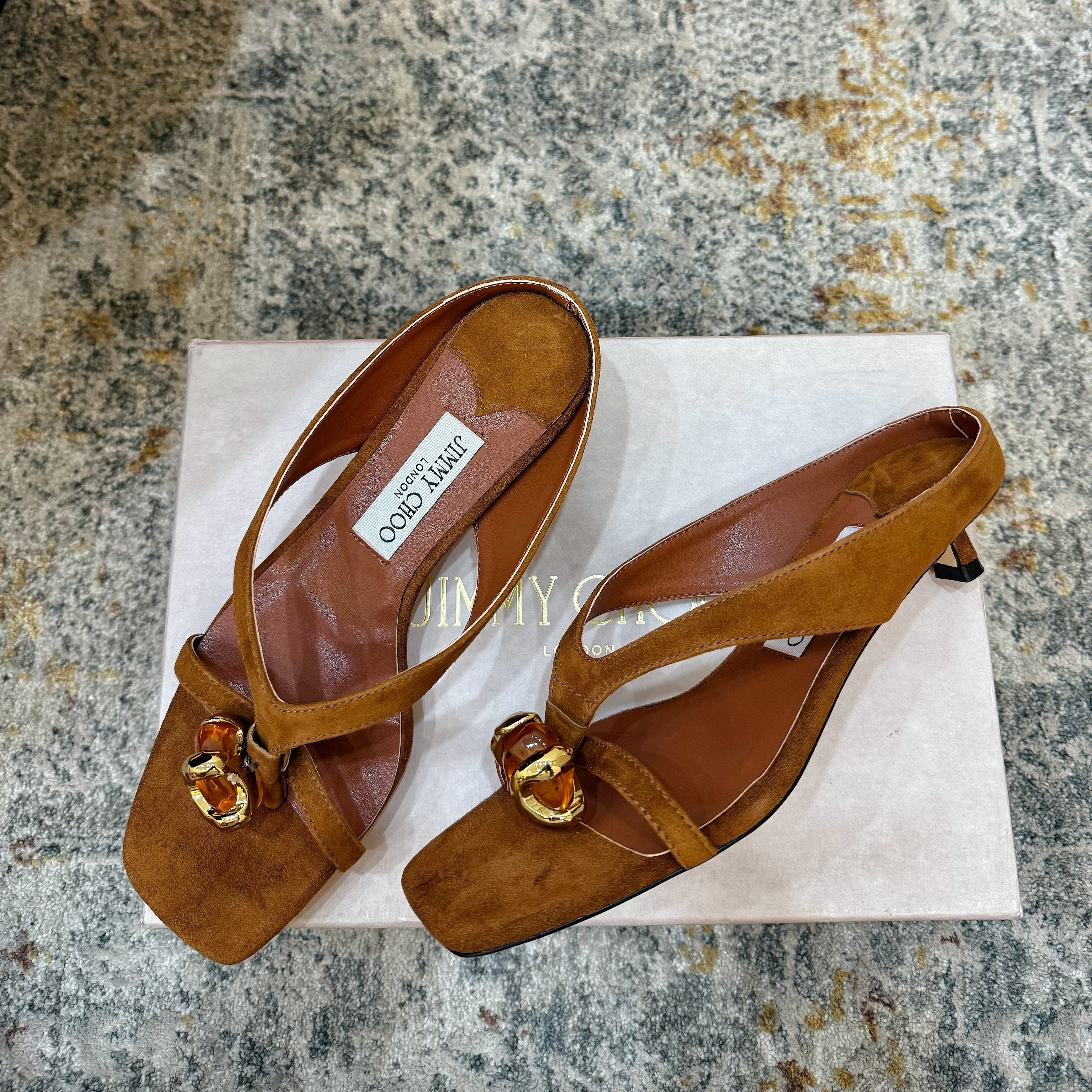 JC 26s Emani Mule 45 Sandals 4cm Tan Suede 996743