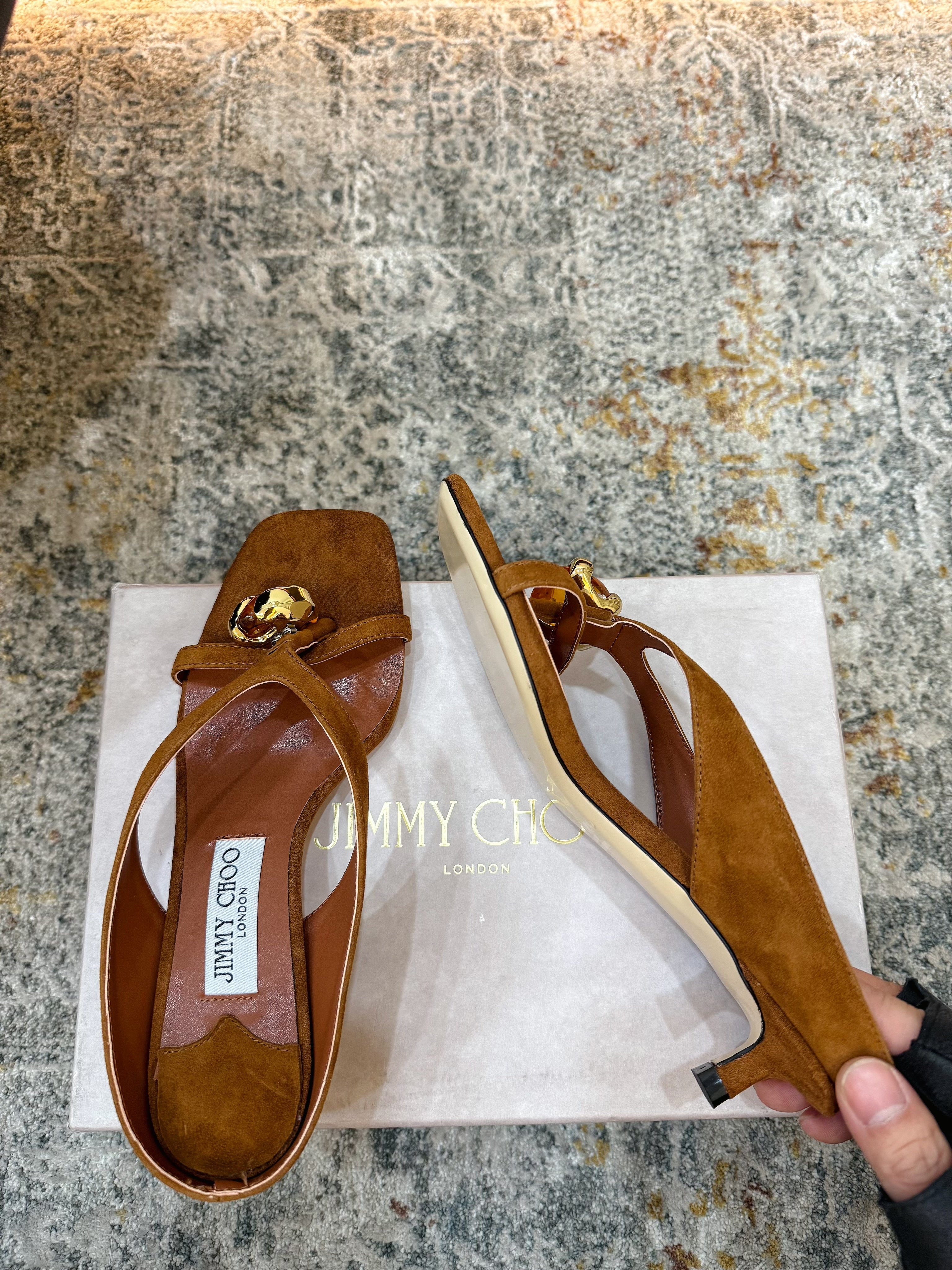 JC 26s Emani Mule 45 Sandals 4cm Tan Suede 996743