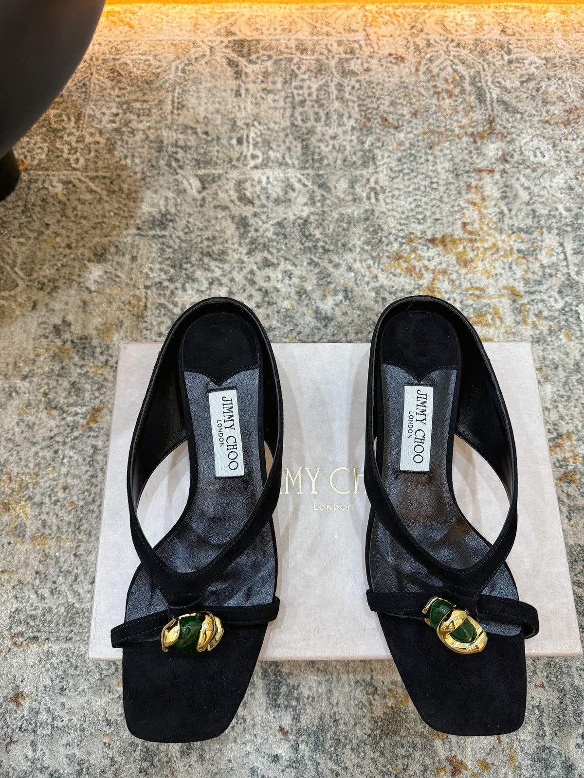 JC 26s Emani Mule 45 Sandals 4cm Black Suede