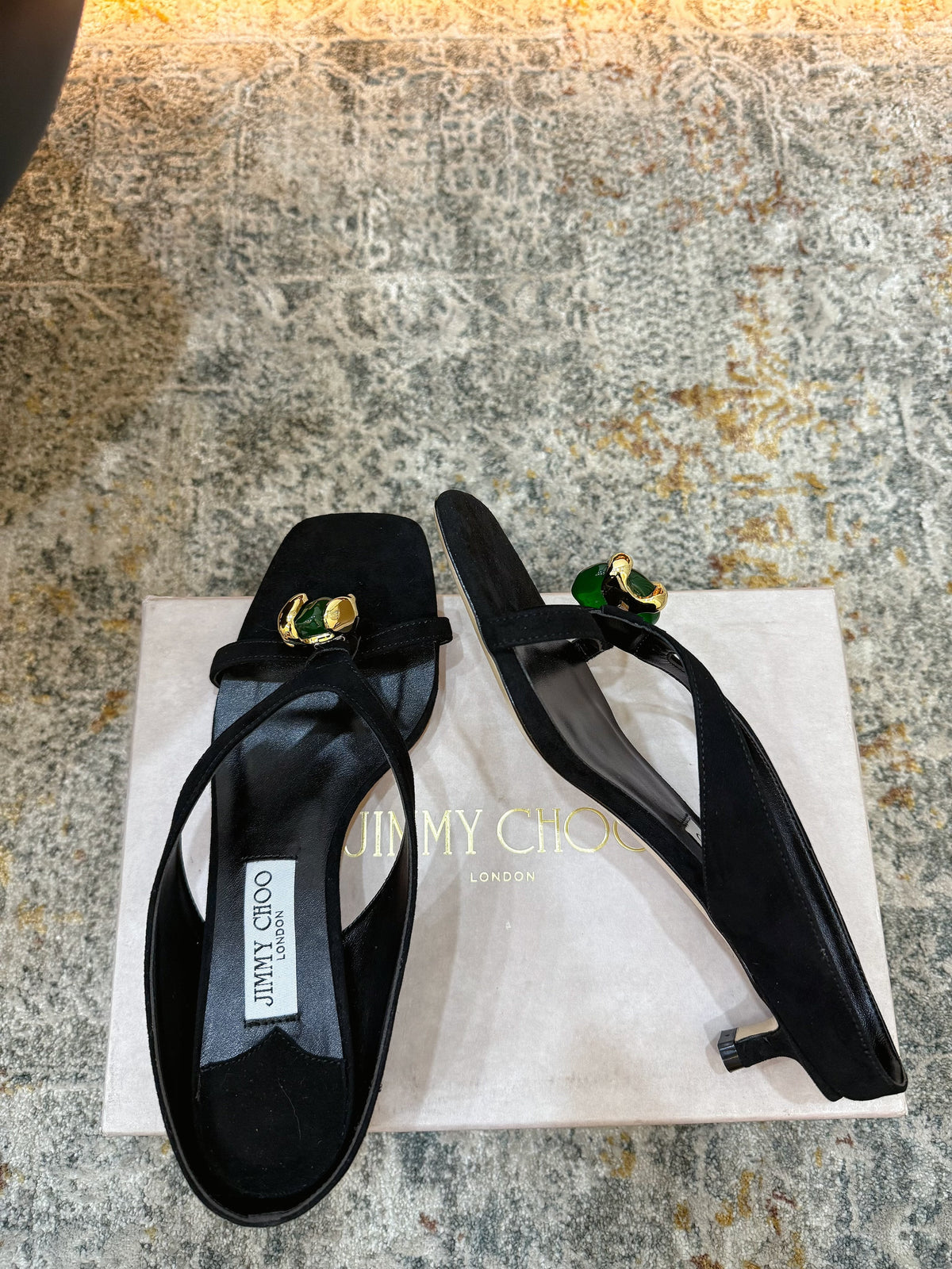 JC 26s Emani Mule 45 Sandals 4cm Black Suede