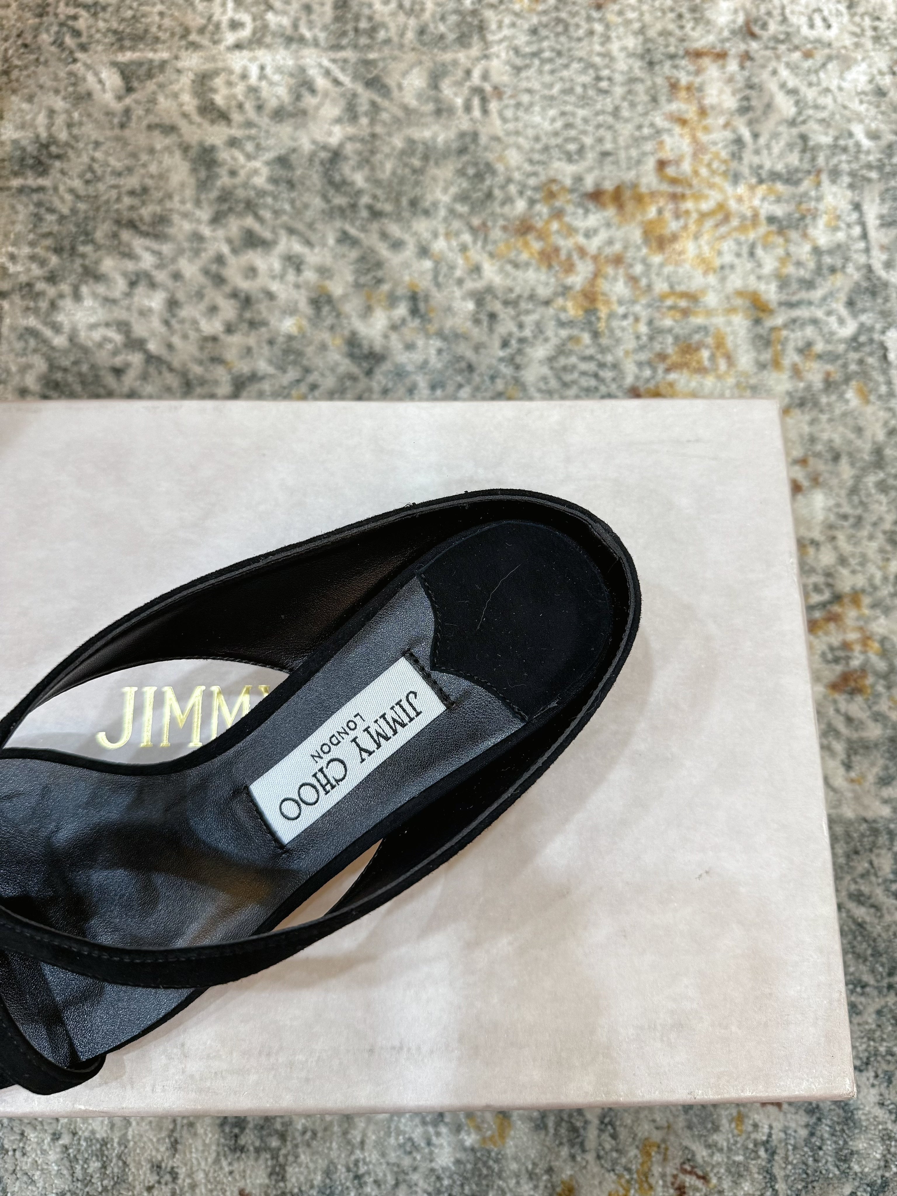 JC 26s Emani Mule 45 Sandals 4cm Black Suede