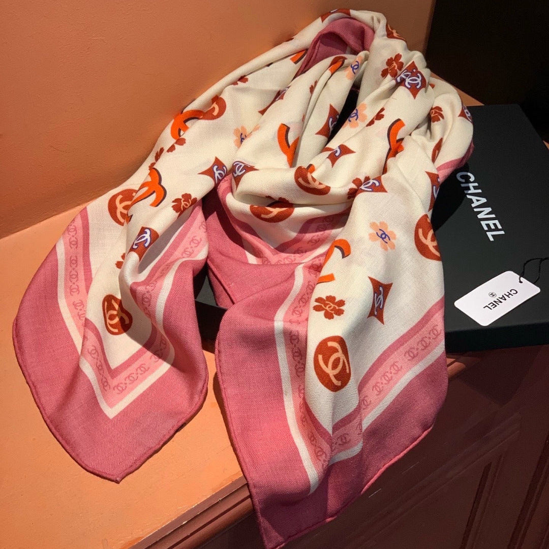 Chanel 26s Scarf 140 In Cashmere And Silk 306123