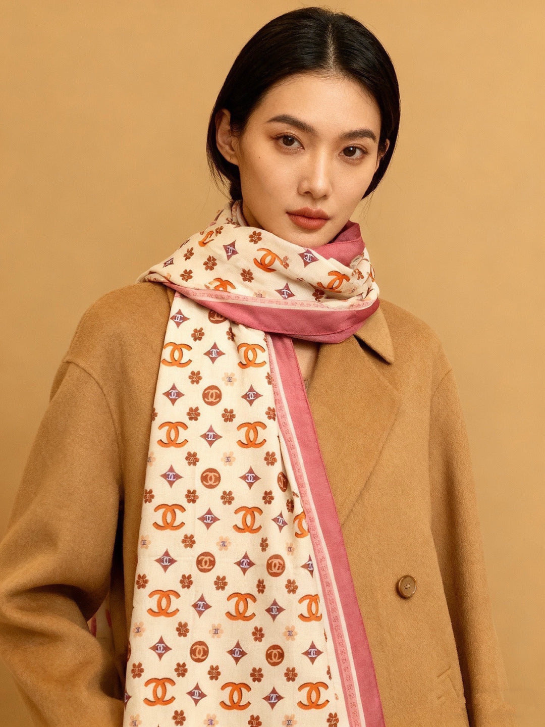 Chanel 26s Scarf 140 In Cashmere Silk 306123