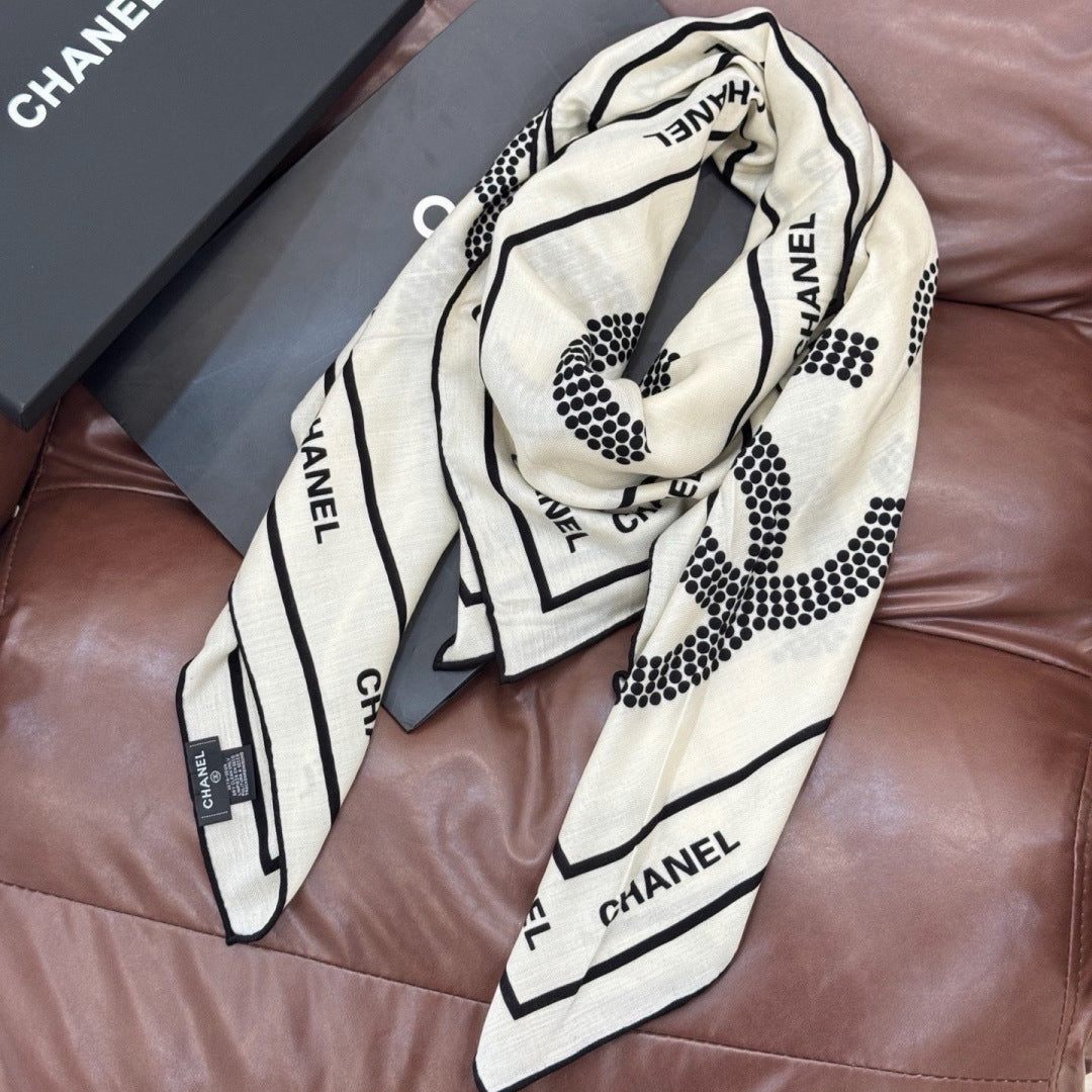 Chanel 26s Scarf 140 In Cashmere Silk 309307