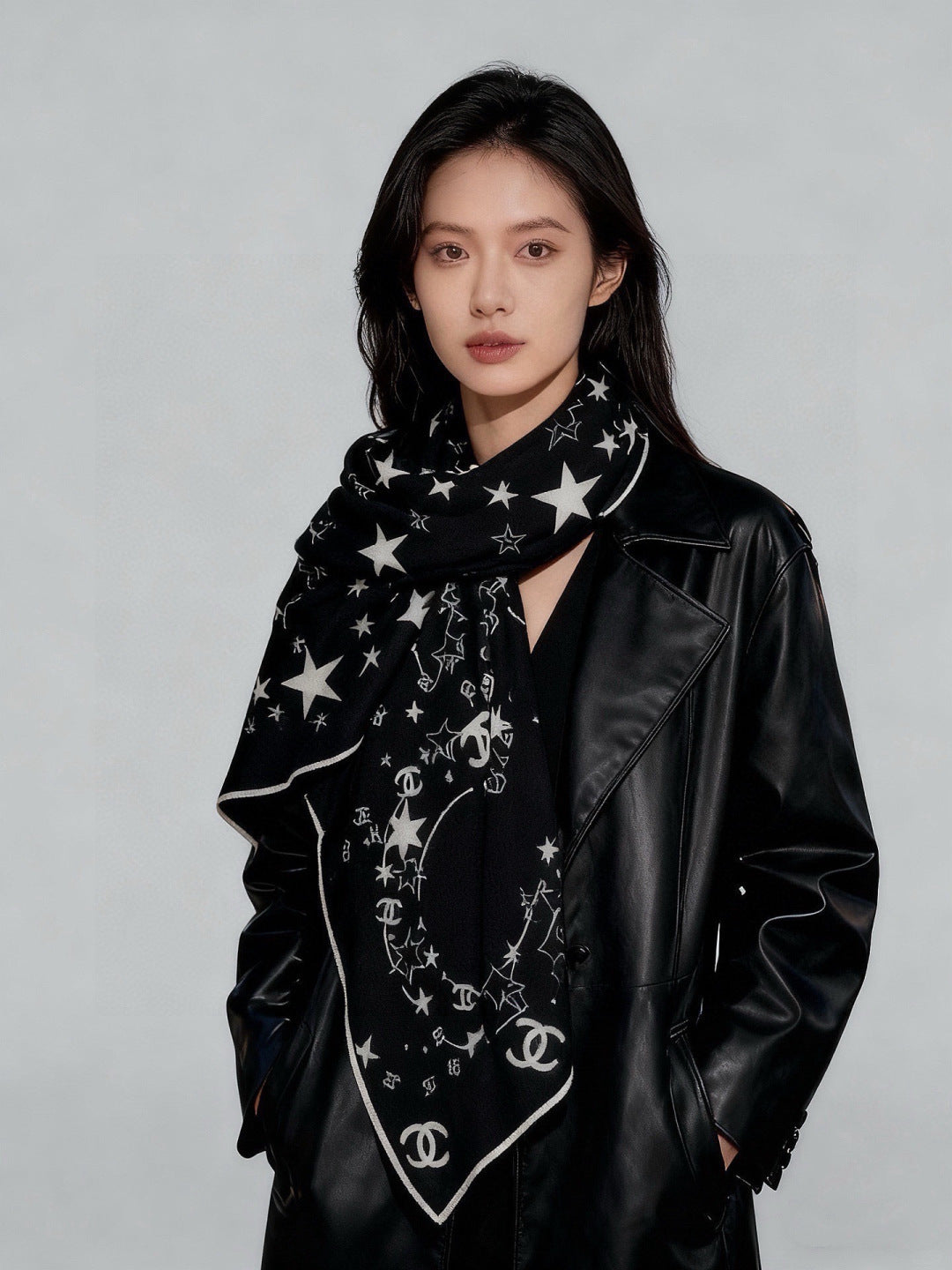 Chanel 26s Scarf 140 In Cashmere Silk 309310