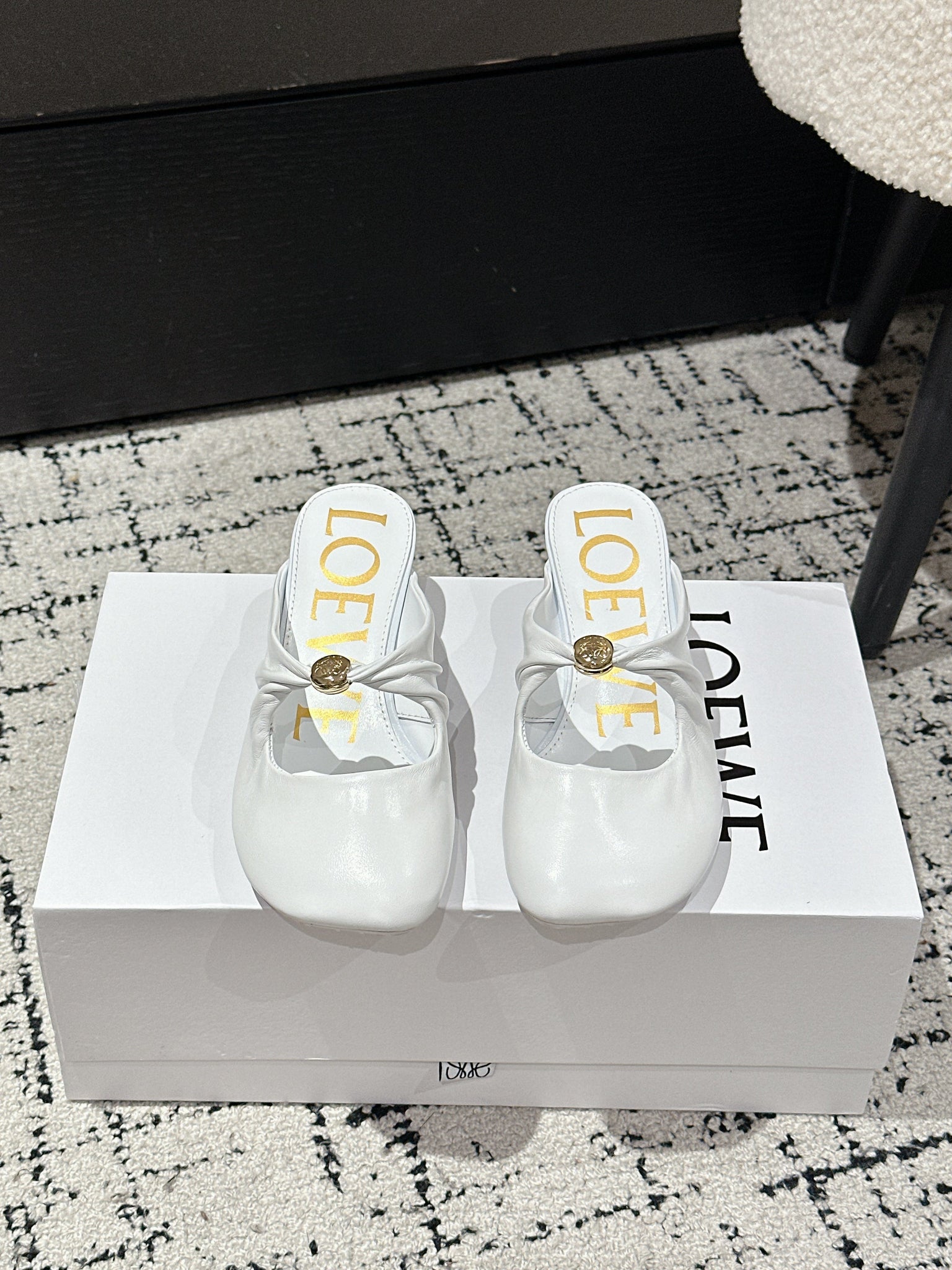 Chloé 26S High-Heeled Mules in White Calfskin