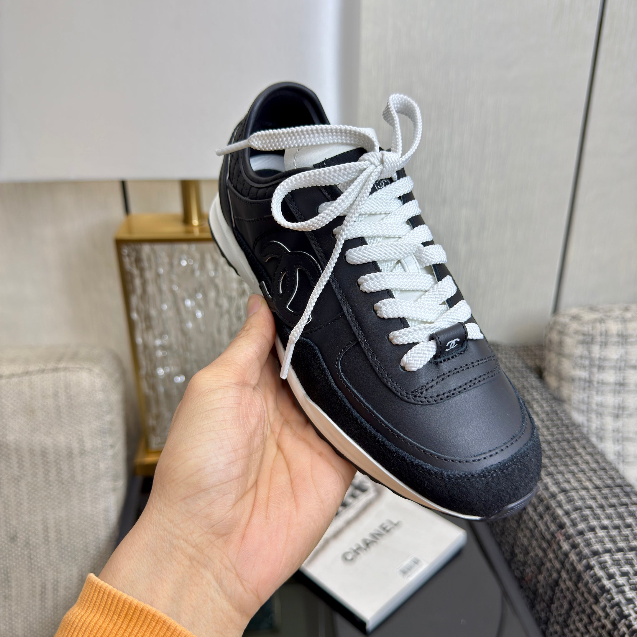 Chanel 2025 Sneaker Black  Cowhite & Suede 507457