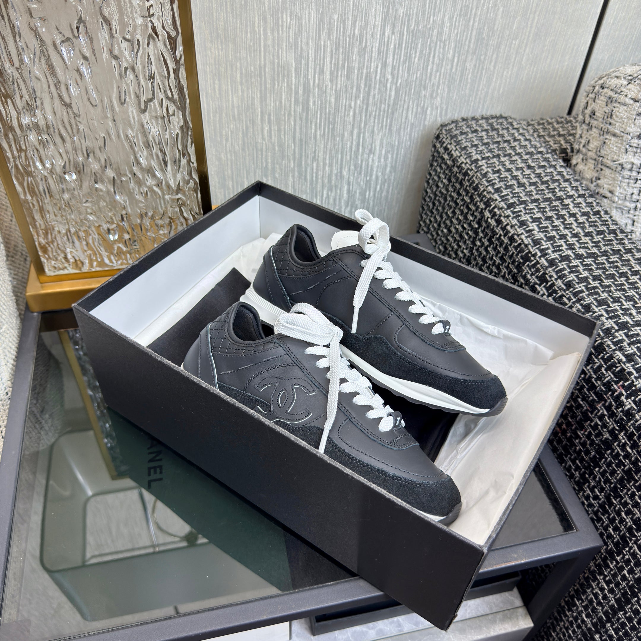 Chanel 2025 Sneaker Black  Cowhite & Suede 507457