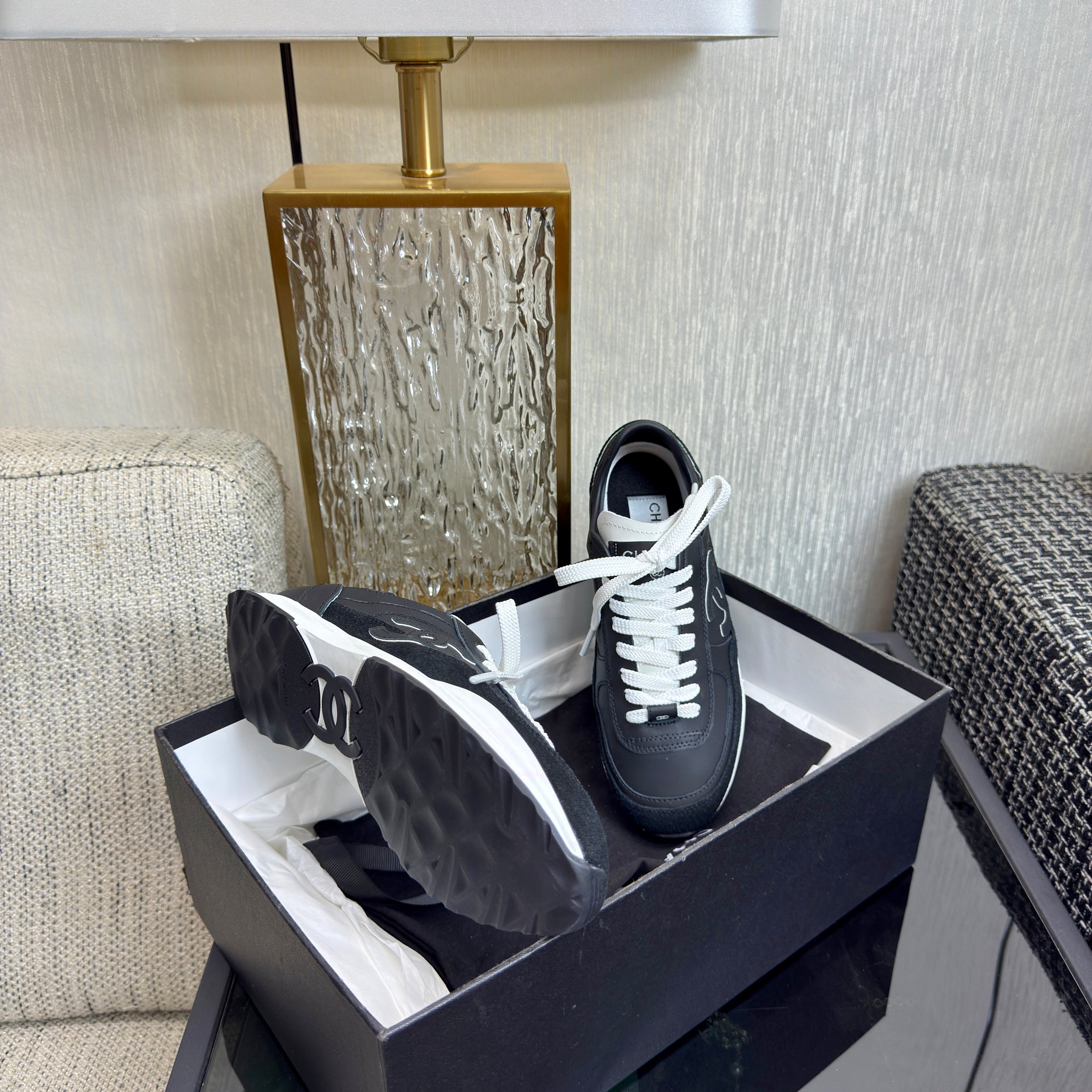 Chanel 2025 Sneaker Black  Cowhite & Suede 507457