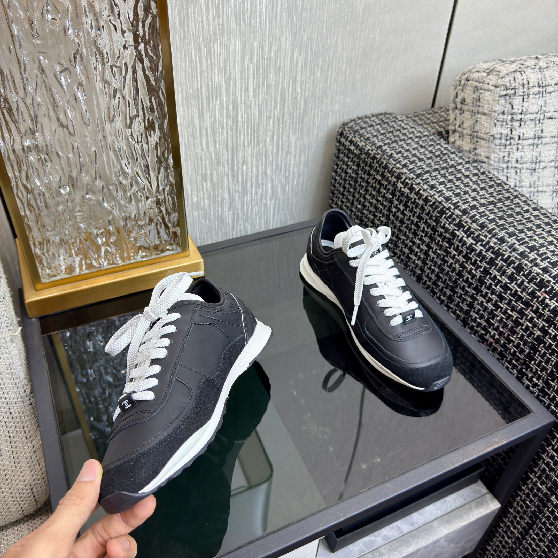 Chanel 2025 Sneaker Black  Cowhite & Suede 507457