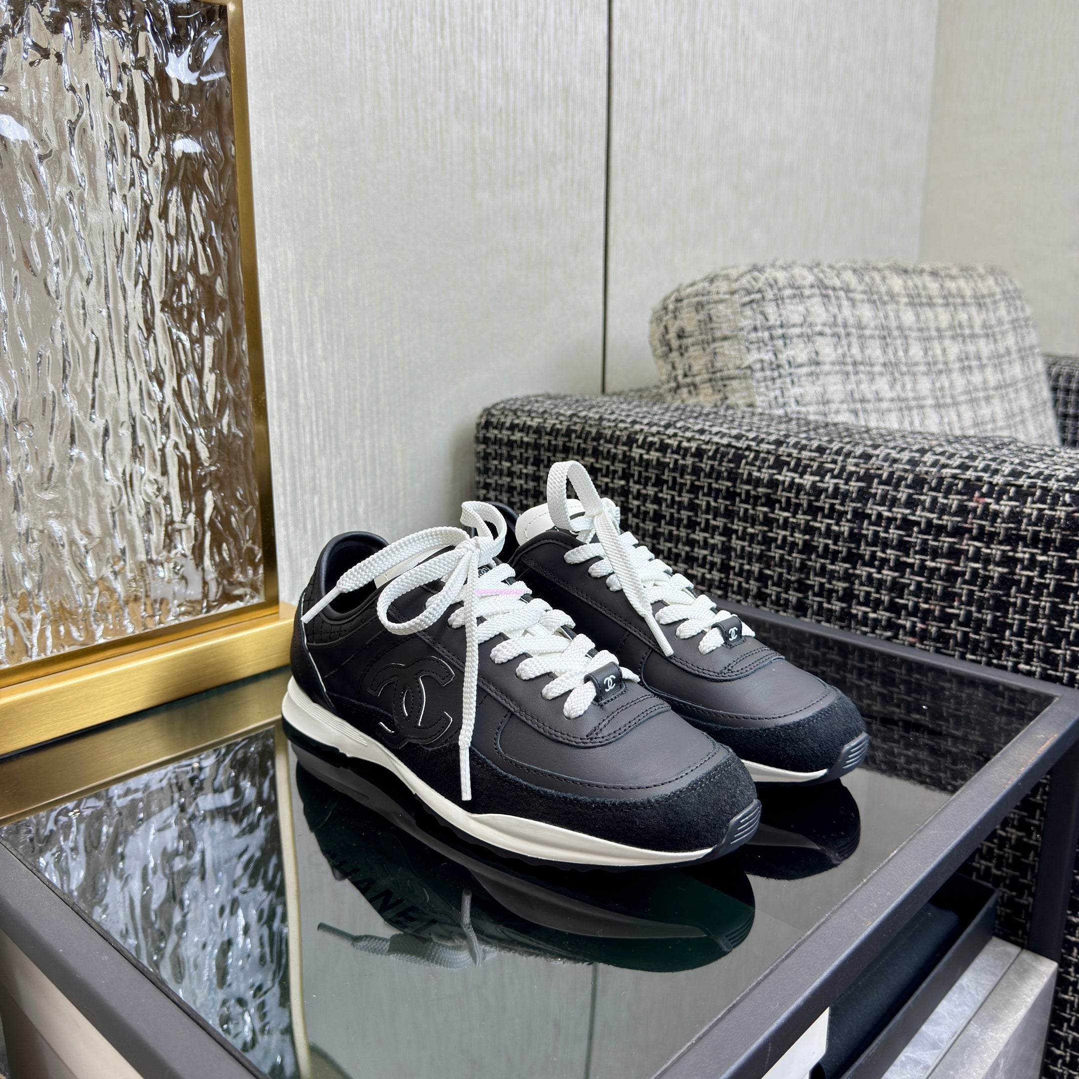 Chanel 2025 Sneaker Black  Cowhite & Suede 507457
