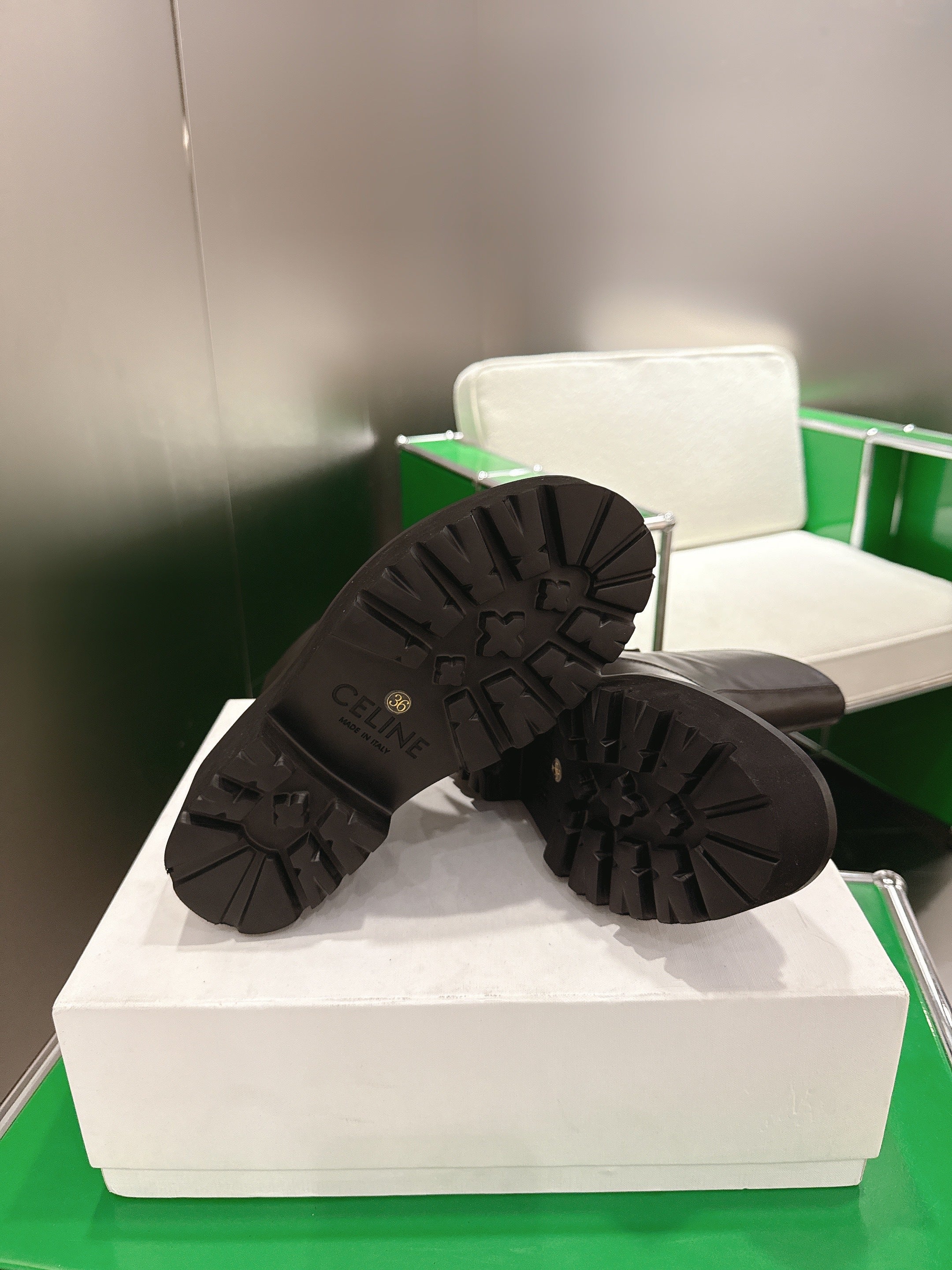 Celine Martens Ankle Boots Black Calfskin