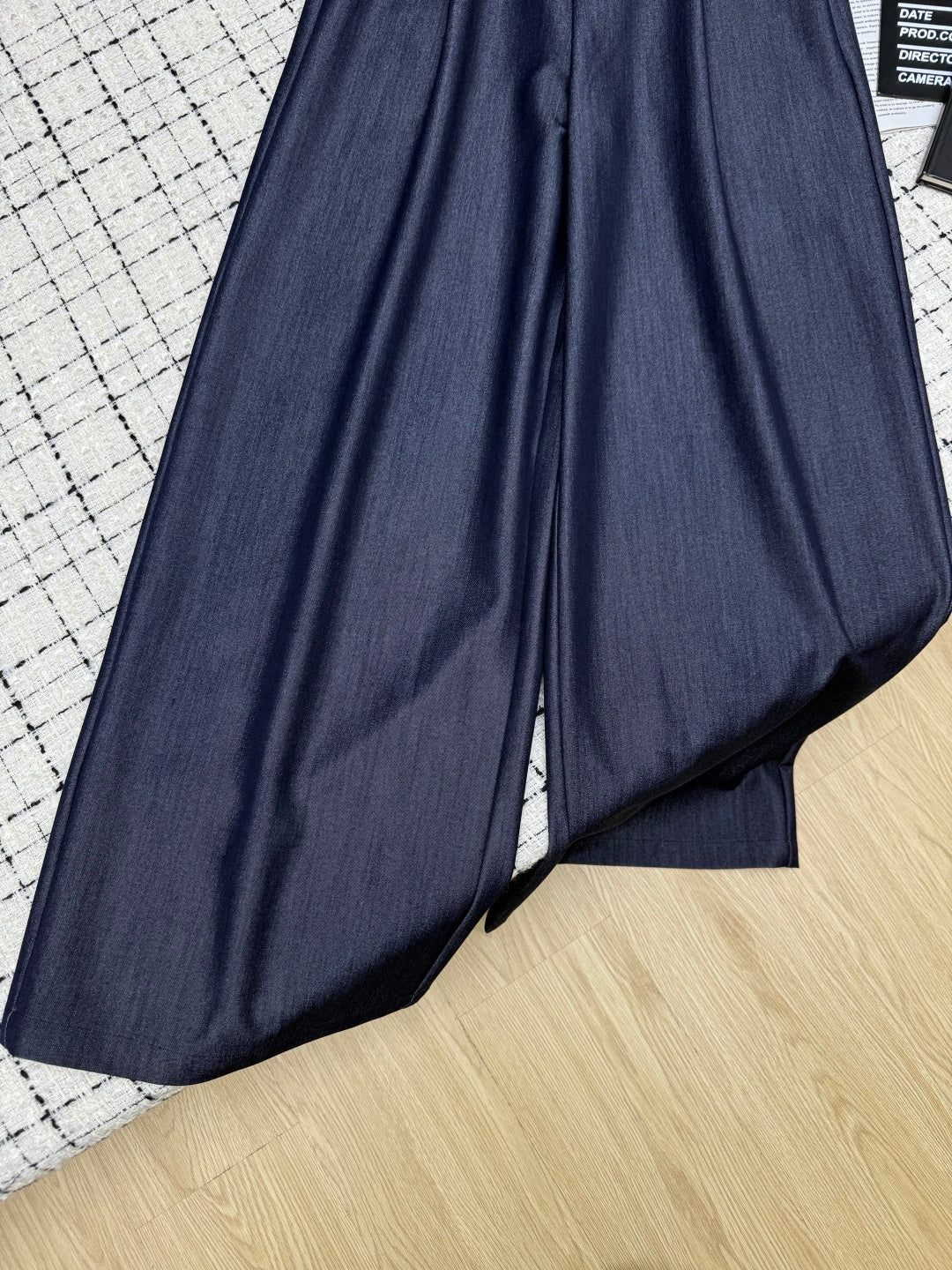 Prada 26S Indigo Denim Cotton Wide Leg Pants 428131