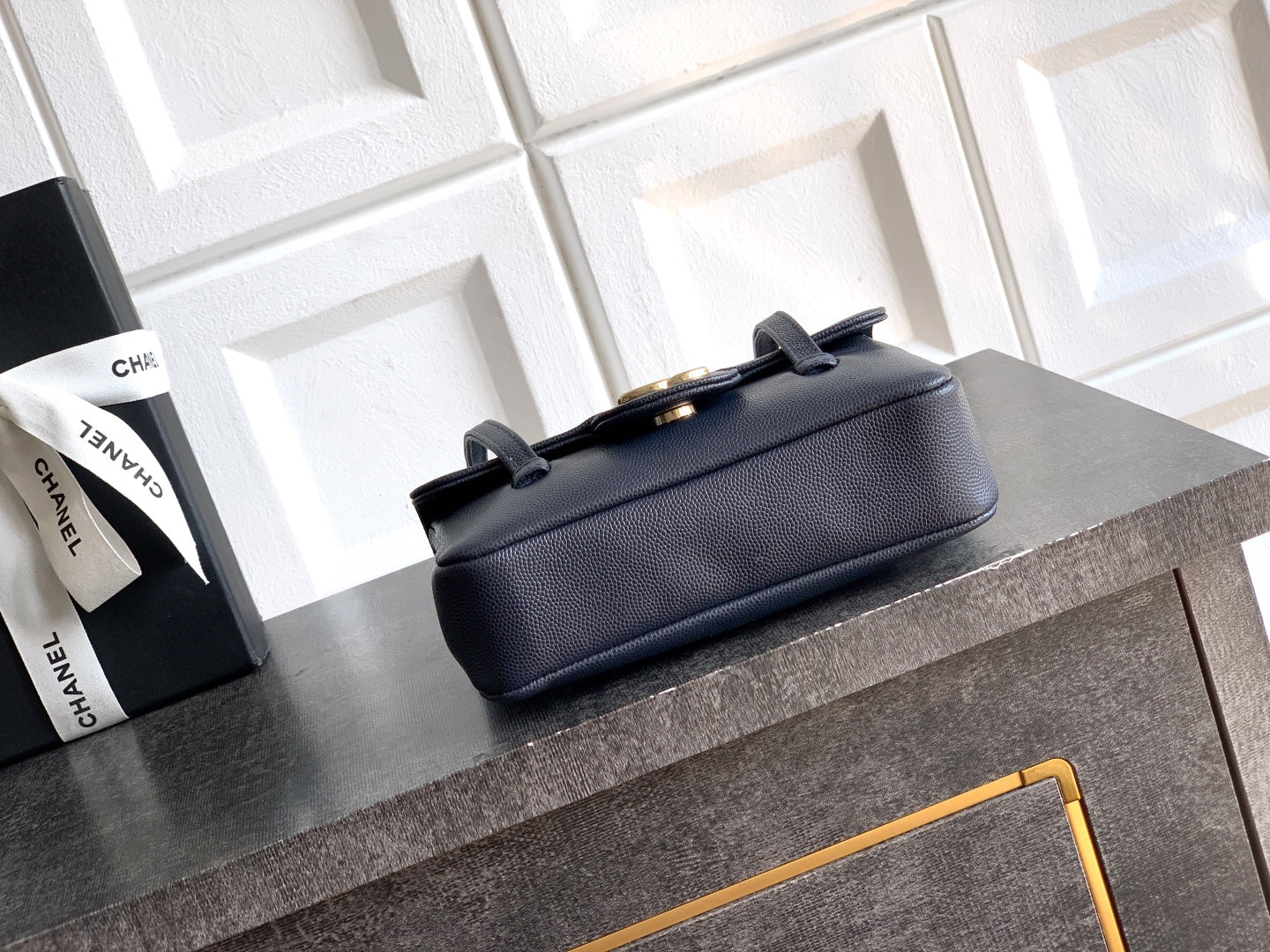 CC 26s Preppy Coco Bag 17cm Dark Blue Caviar Leather GHW
