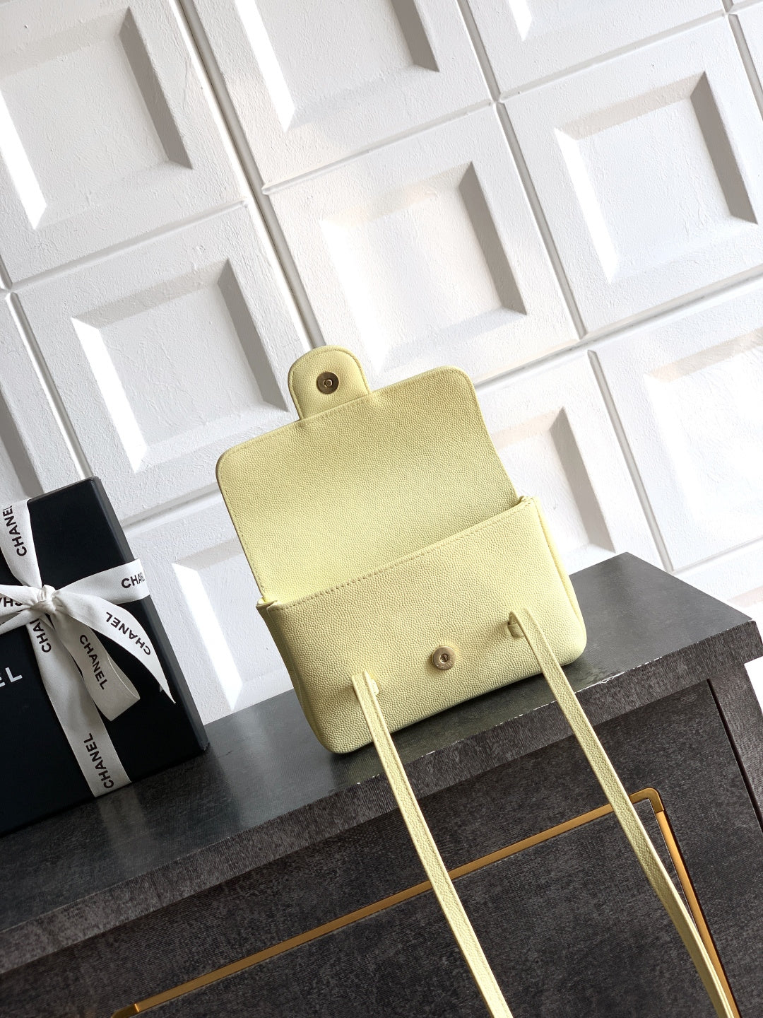 CC 26s Preppy Coco Bag 17cm Lemon Yellow Caviar Leather GHW