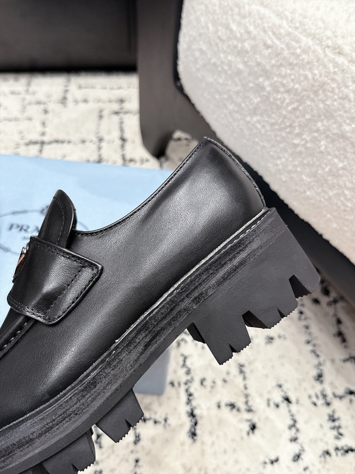 Prada 26s Chunky Loafers Black Leather 120983