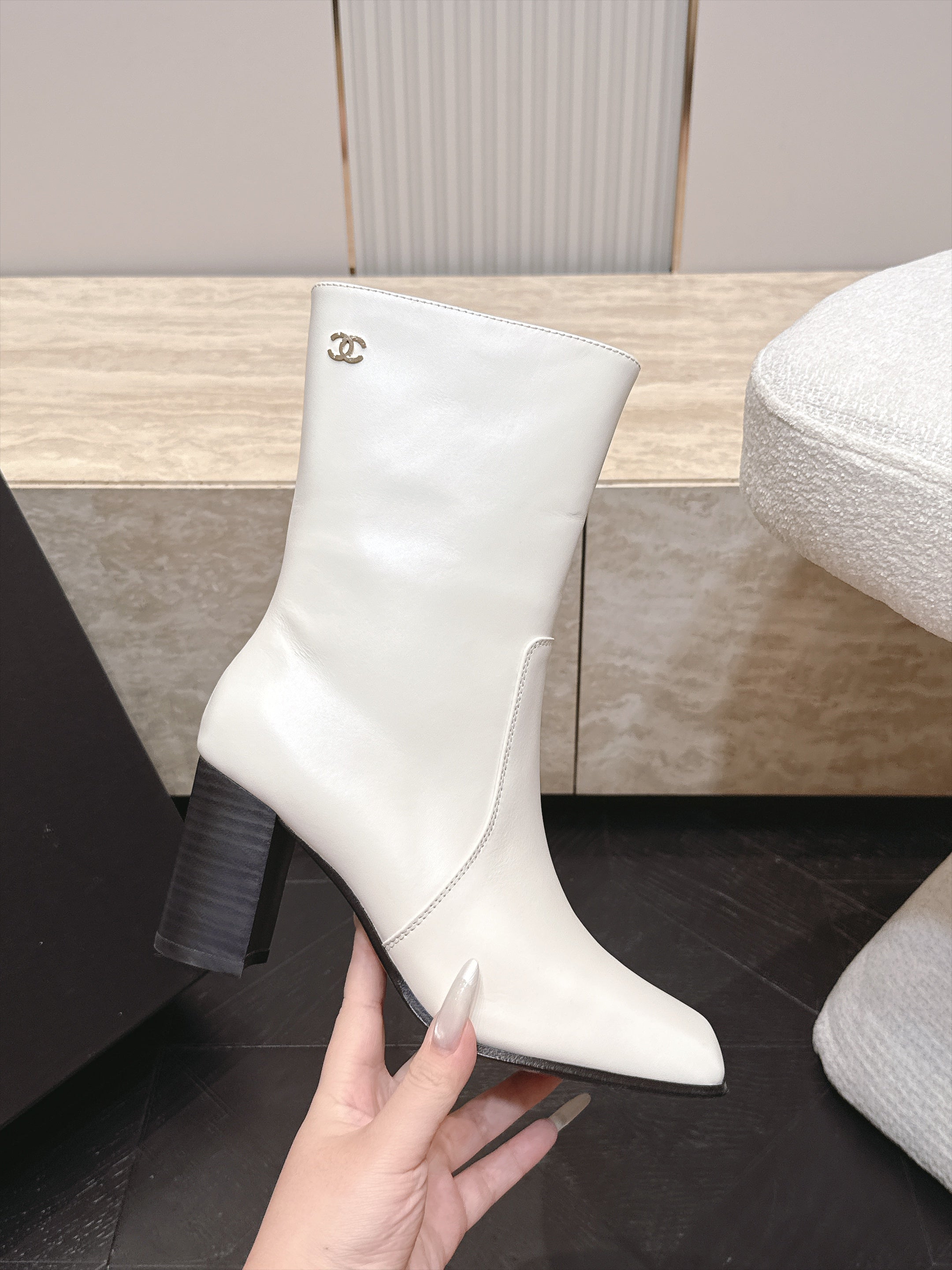 CC Autumn/Winter 2026 Ankle Boots 7cm White Calfskin 954125