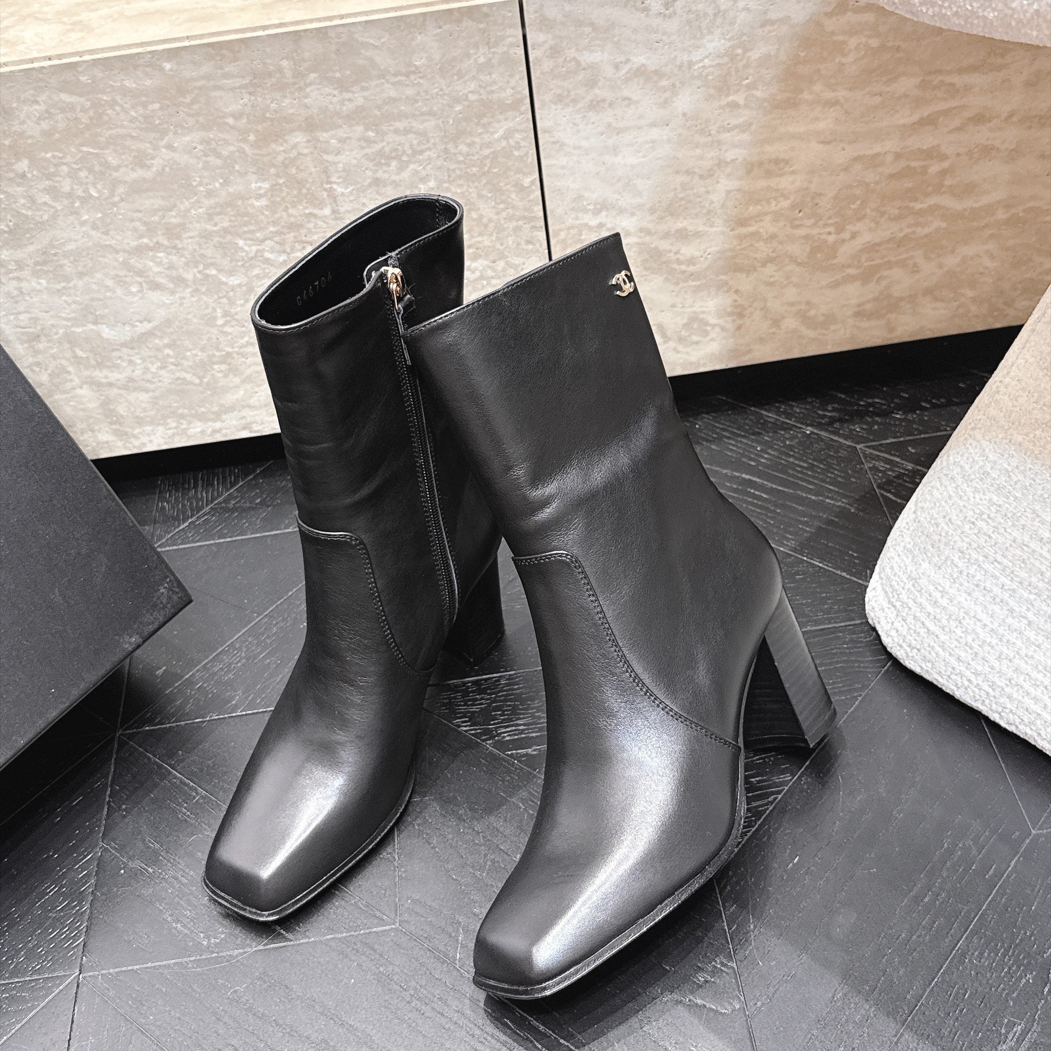 CC Autumn/Winter 2026 Ankle Boots 7cm Black Calfskin 954126