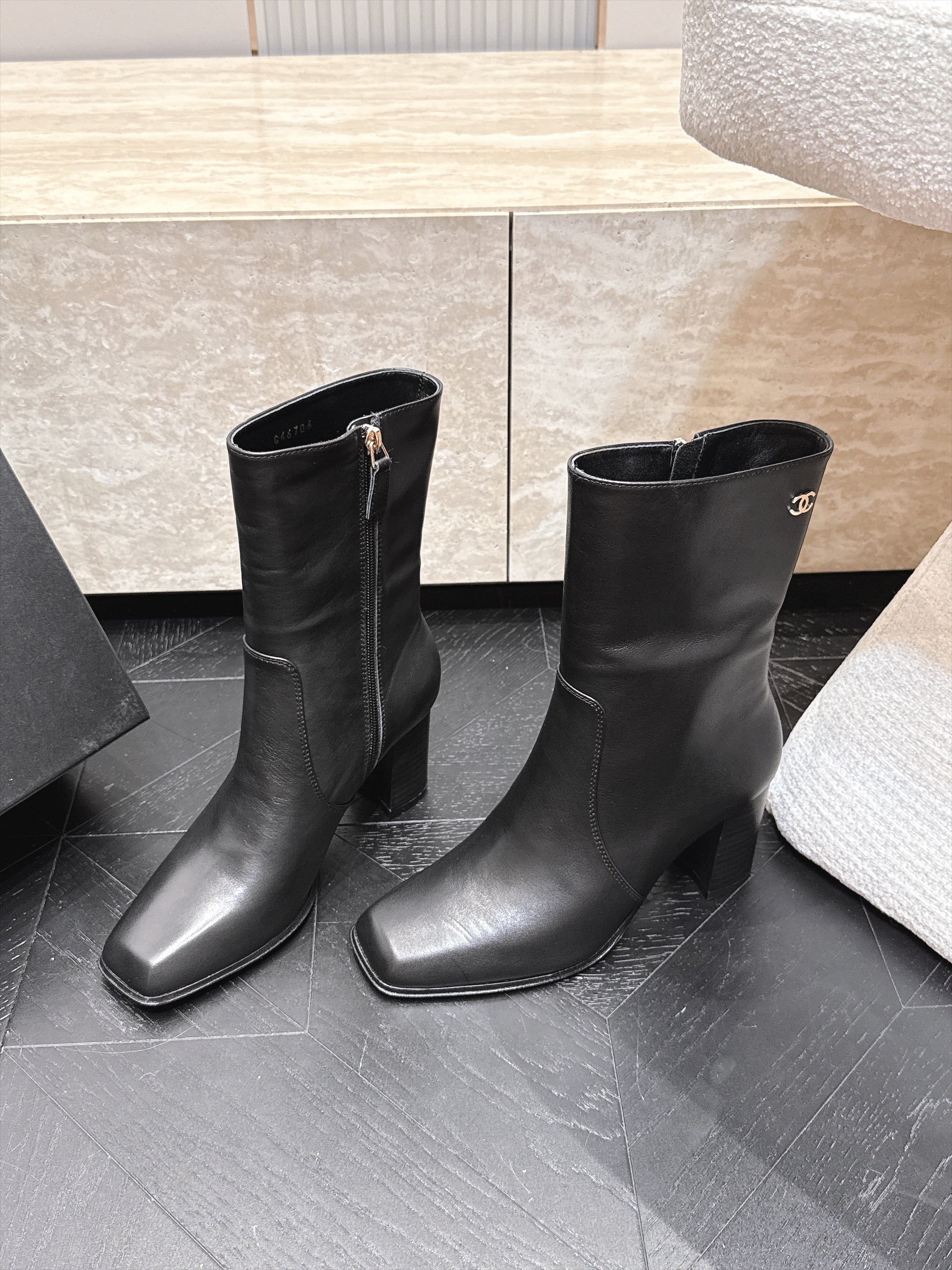 CC Autumn/Winter 2026 Ankle Boots 7cm Black Calfskin 954126