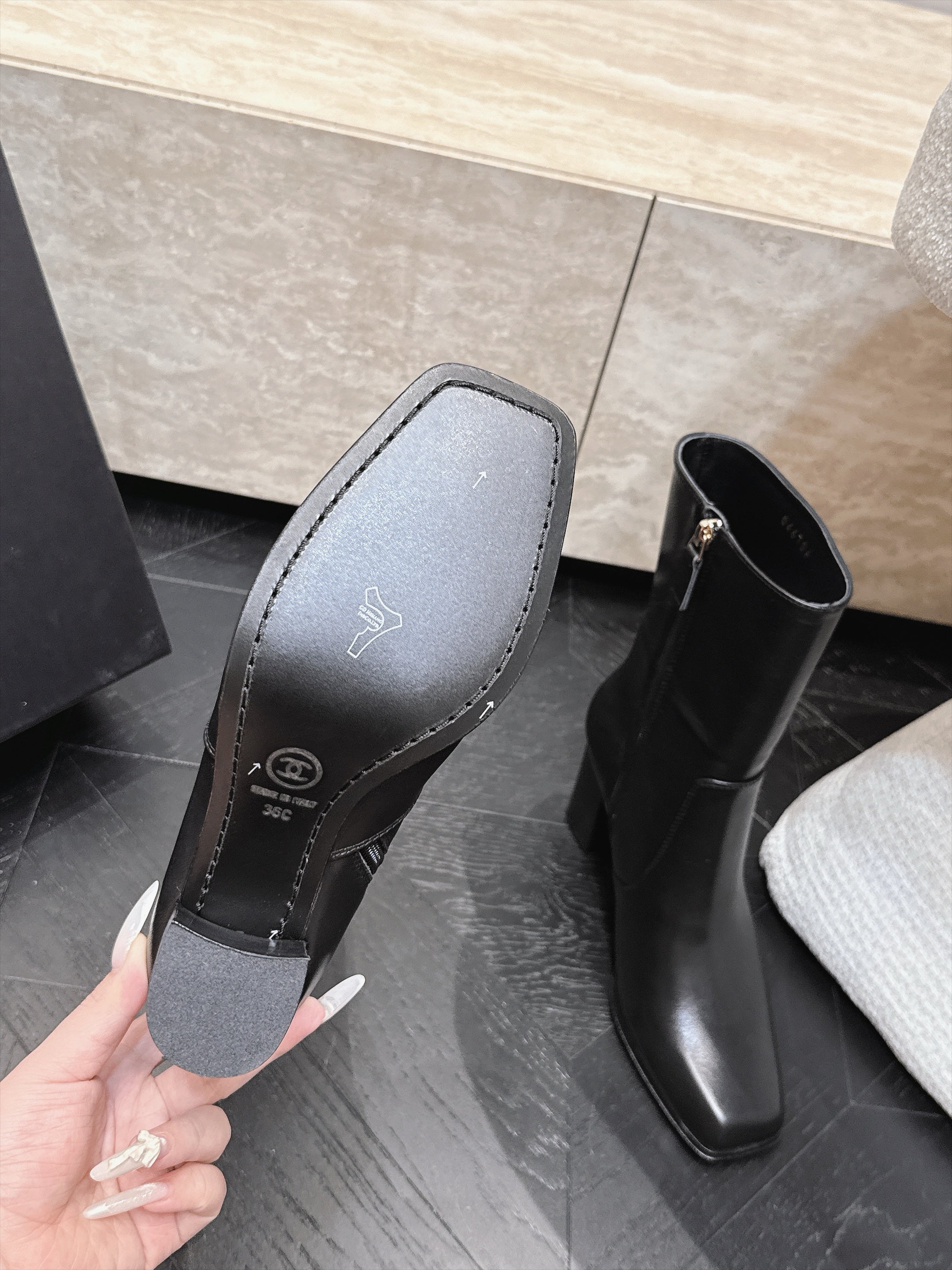 CC Autumn/Winter 2026 Ankle Boots 7cm Black Calfskin 954126