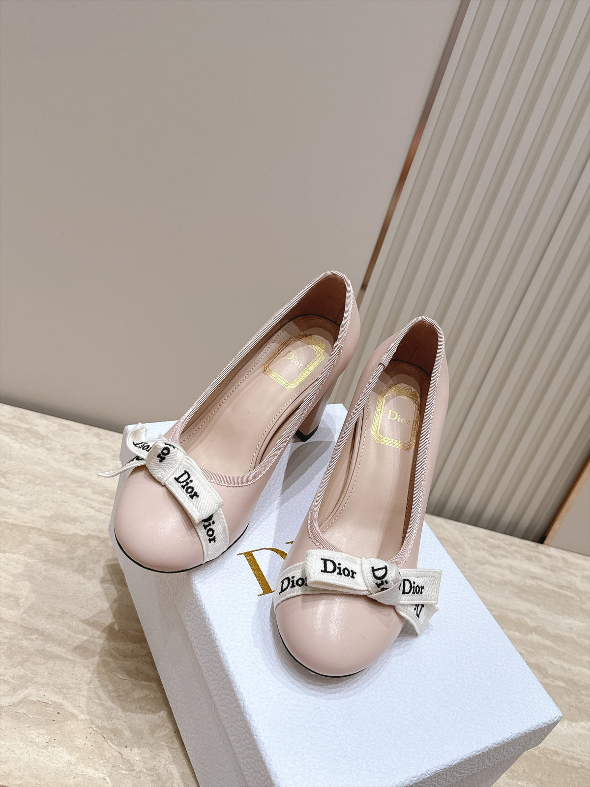CD 26s Block Heel Pumps 7cm Pink Leather 121651