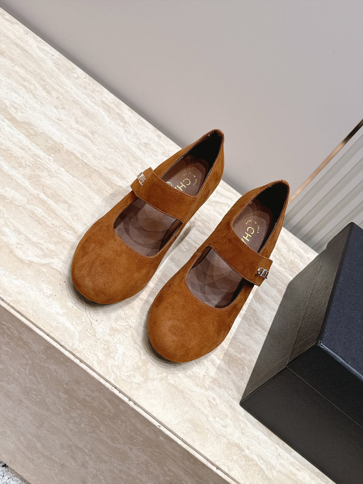 CC 26s Mary Jane Pumps 6cm Brown Suede 121620