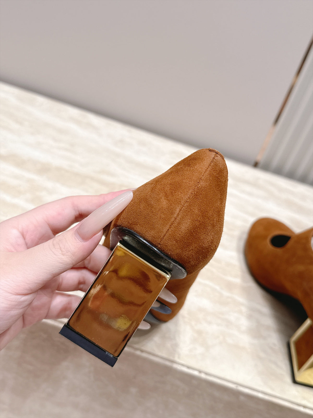 CC 26s Mary Jane Pumps 6cm Brown Suede 121620