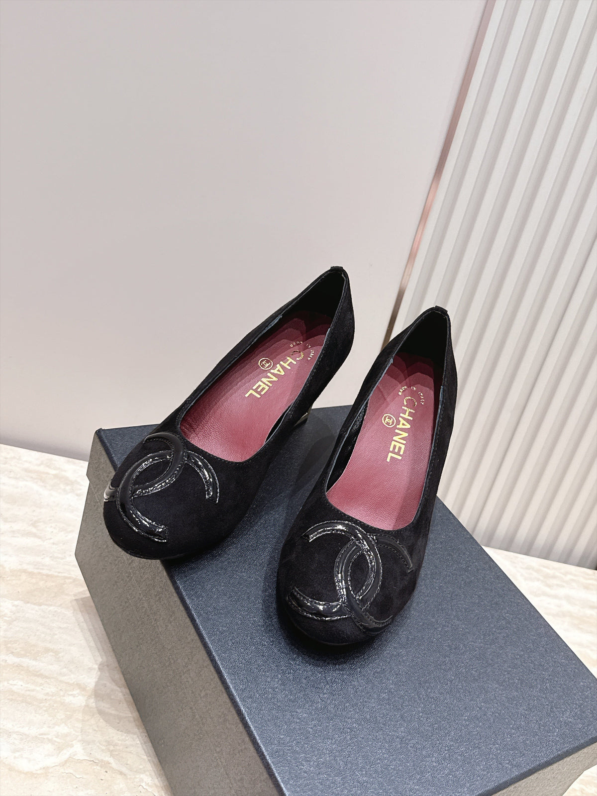 CC 26s Block Heel Pumps 6cm Black 121624