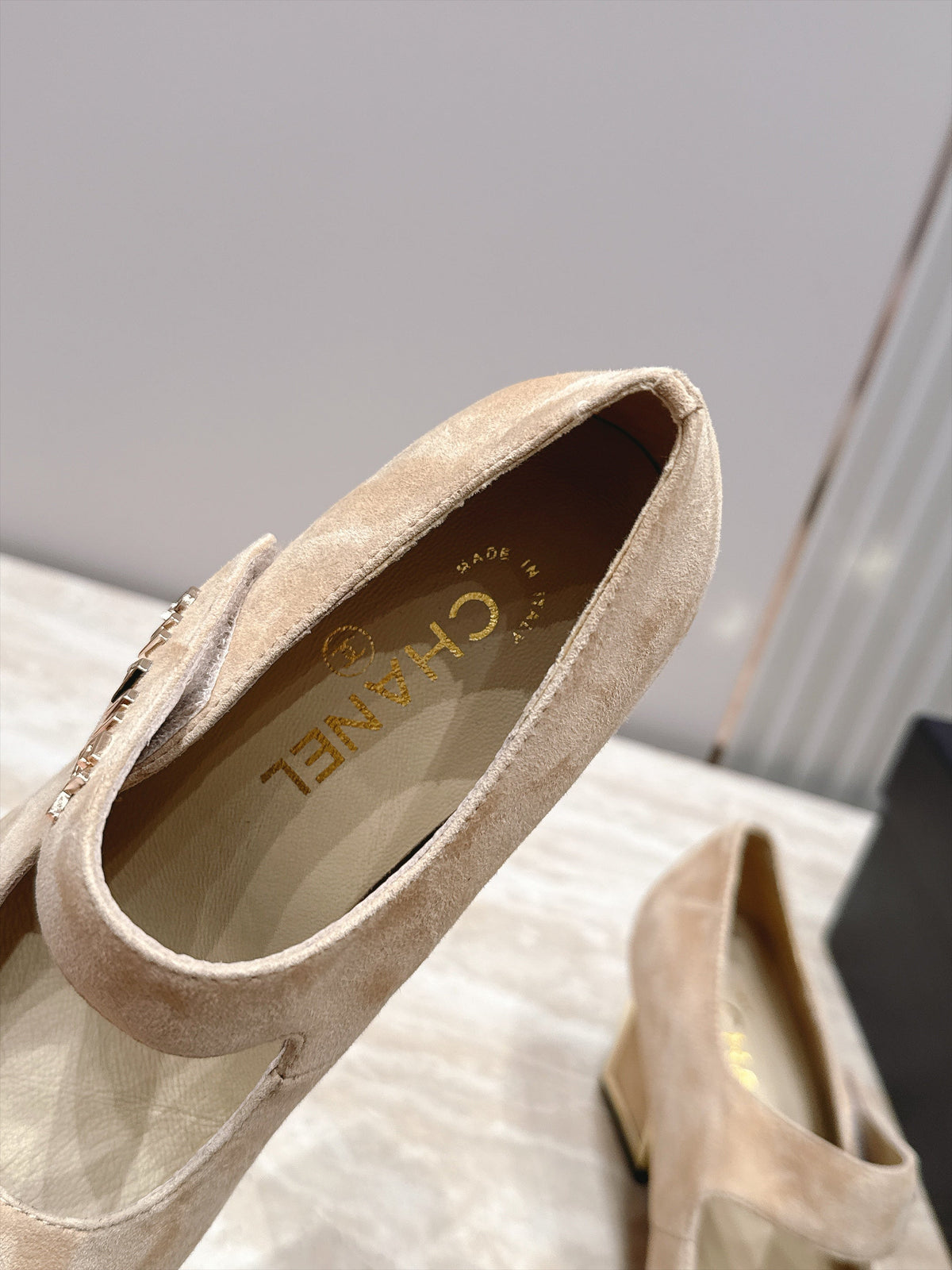CC 26s Mary Jane Pumps 6cm Beige Suede 121621