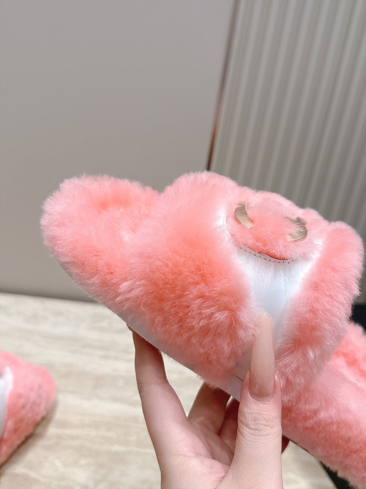 CC 26s Shearling Slides 2cm Pink Fur 121626