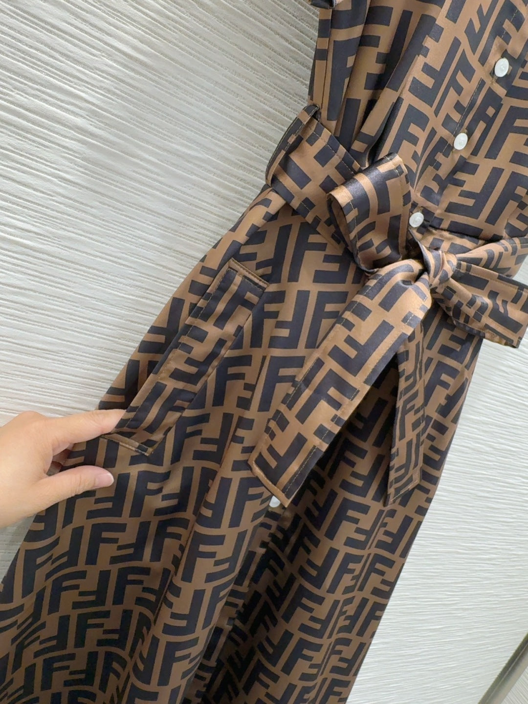 Fendi 2025 Shirt Dress Brown Black Viscose