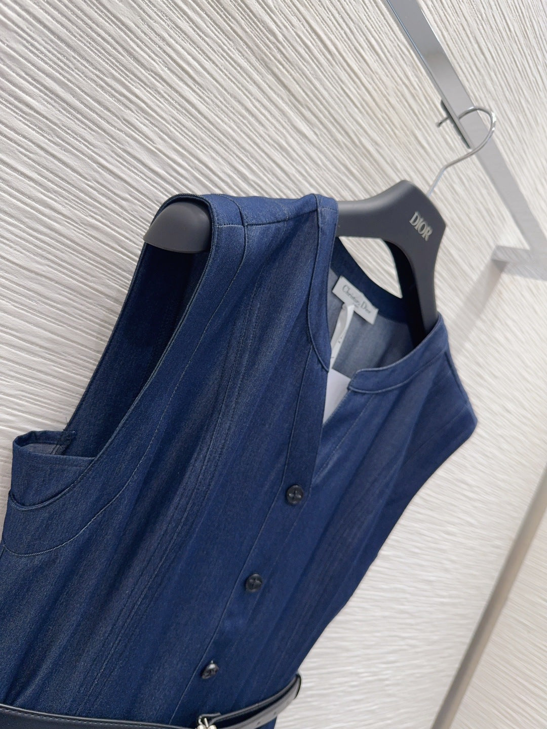 CD 26s Sleeveless Shirt Dress Blue Cotton Viscose 395000