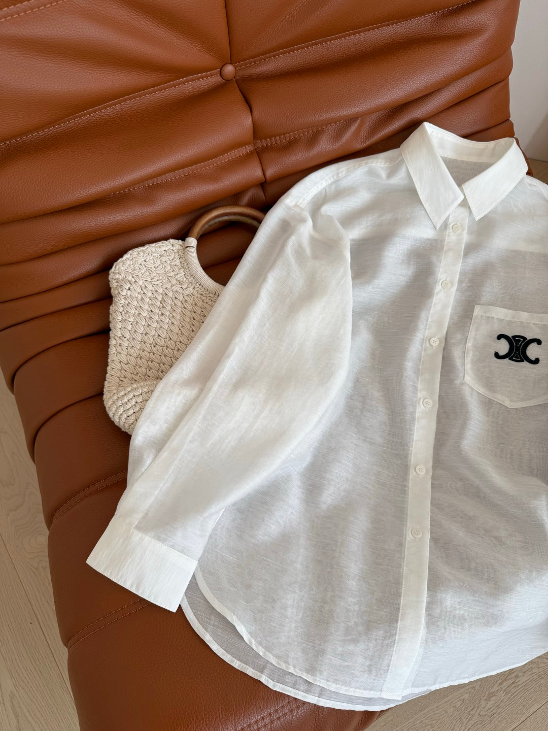Celine 25 Logo Shirt Ivory-White and White Cotton
