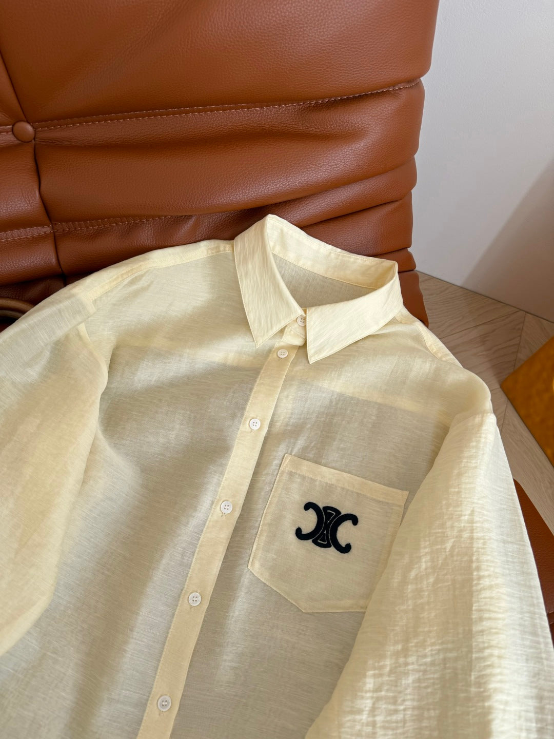Celine 25 Logo Shirt Ivory-White and White Cotton