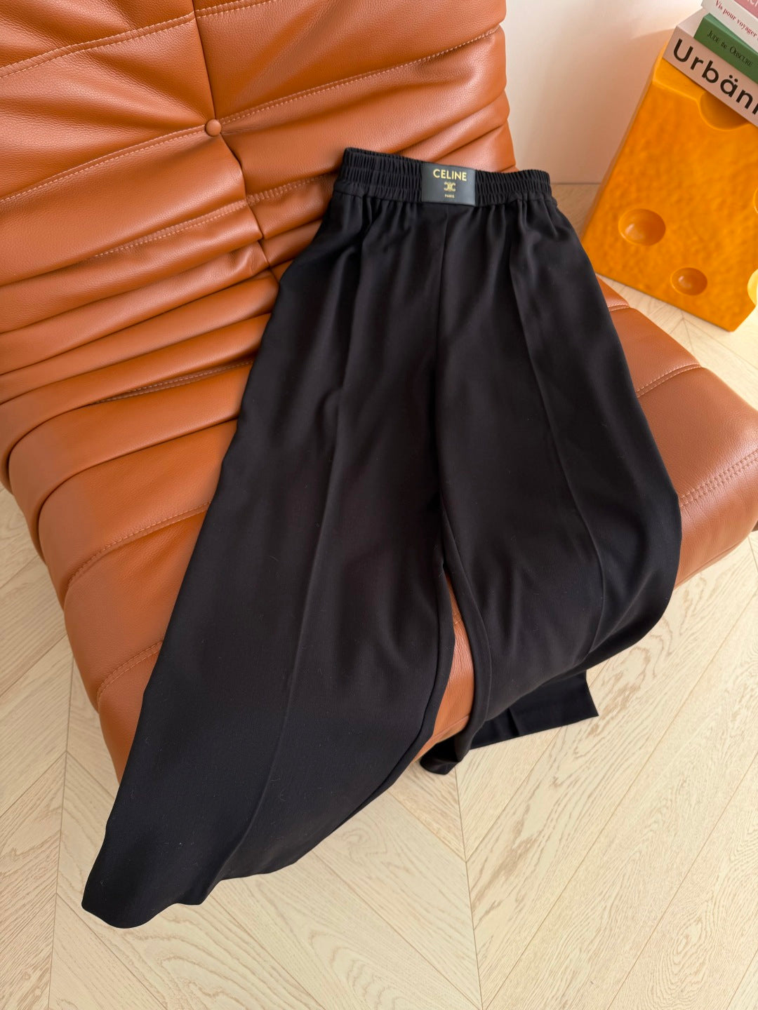 Celine Trousers Black Light  Wool Cloth 341445